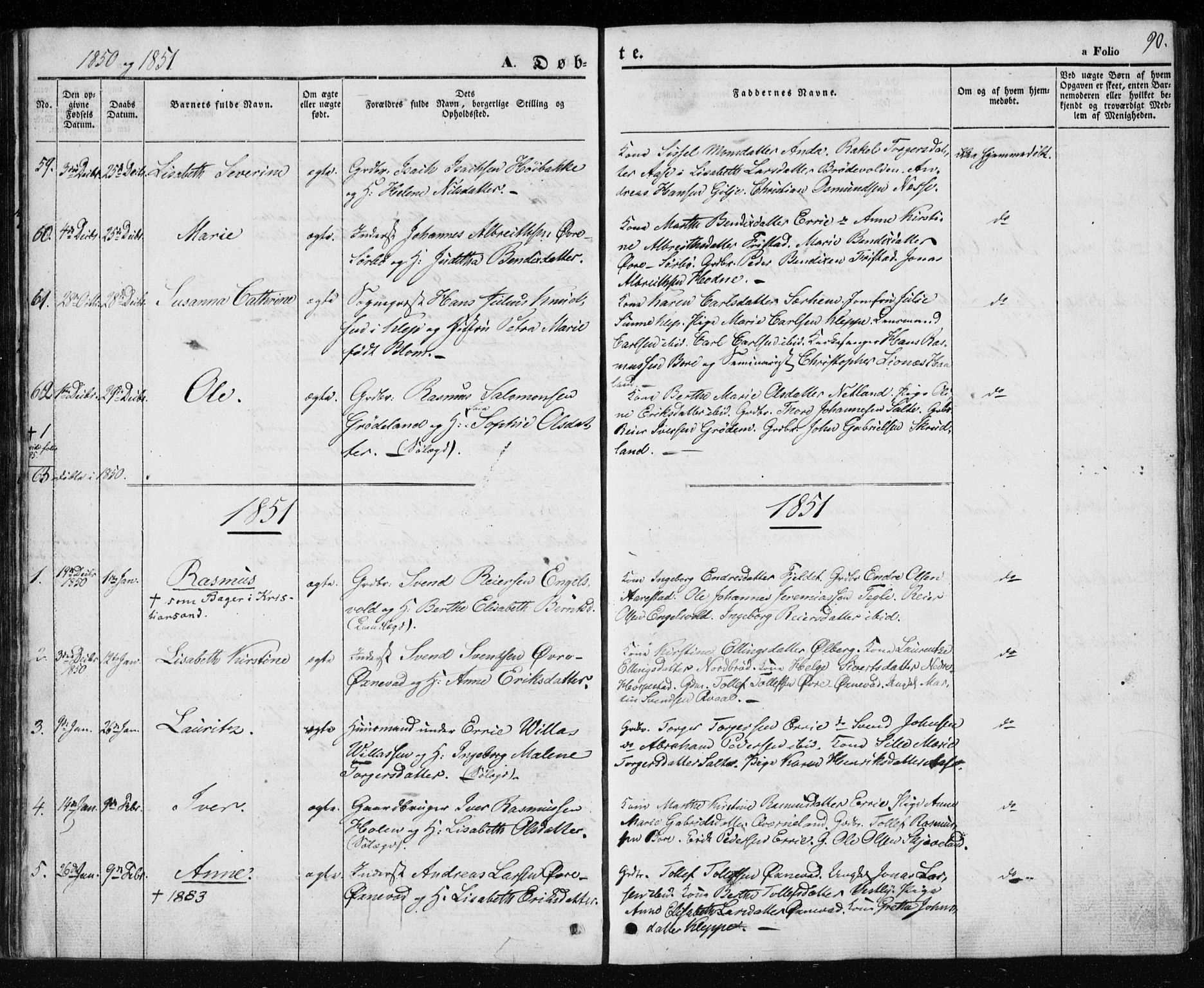 Klepp sokneprestkontor, SAST/A-101803/001/3/30BA/L0004: Parish register (official) no. A 4, 1842-1852, p. 90