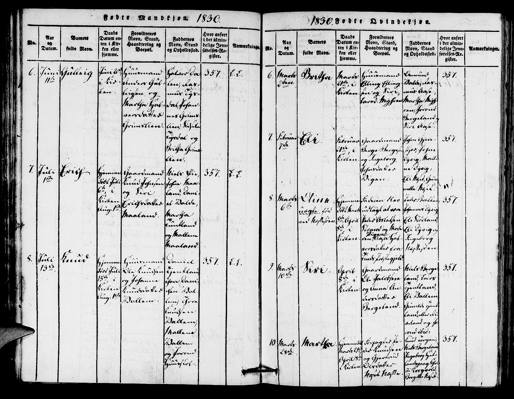 Hjelmeland sokneprestkontor, AV/SAST-A-101843/01/IV/L0005: Parish register (official) no. A 5, 1816-1841, p. 46