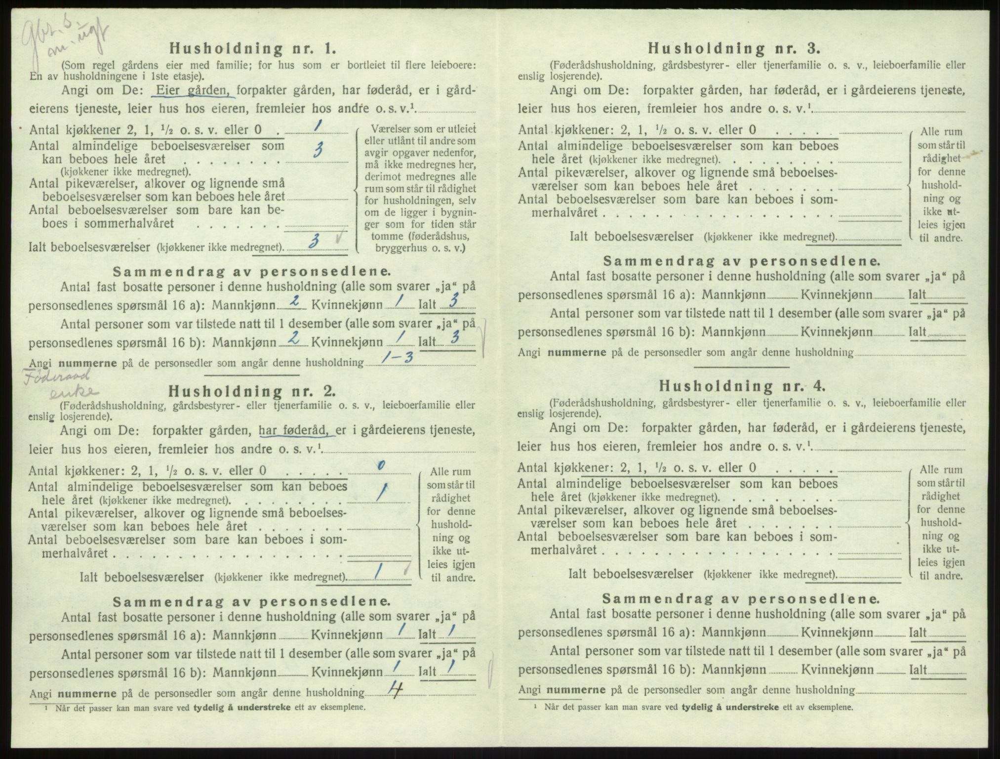 SAB, 1920 census for Lavik, 1920, p. 352