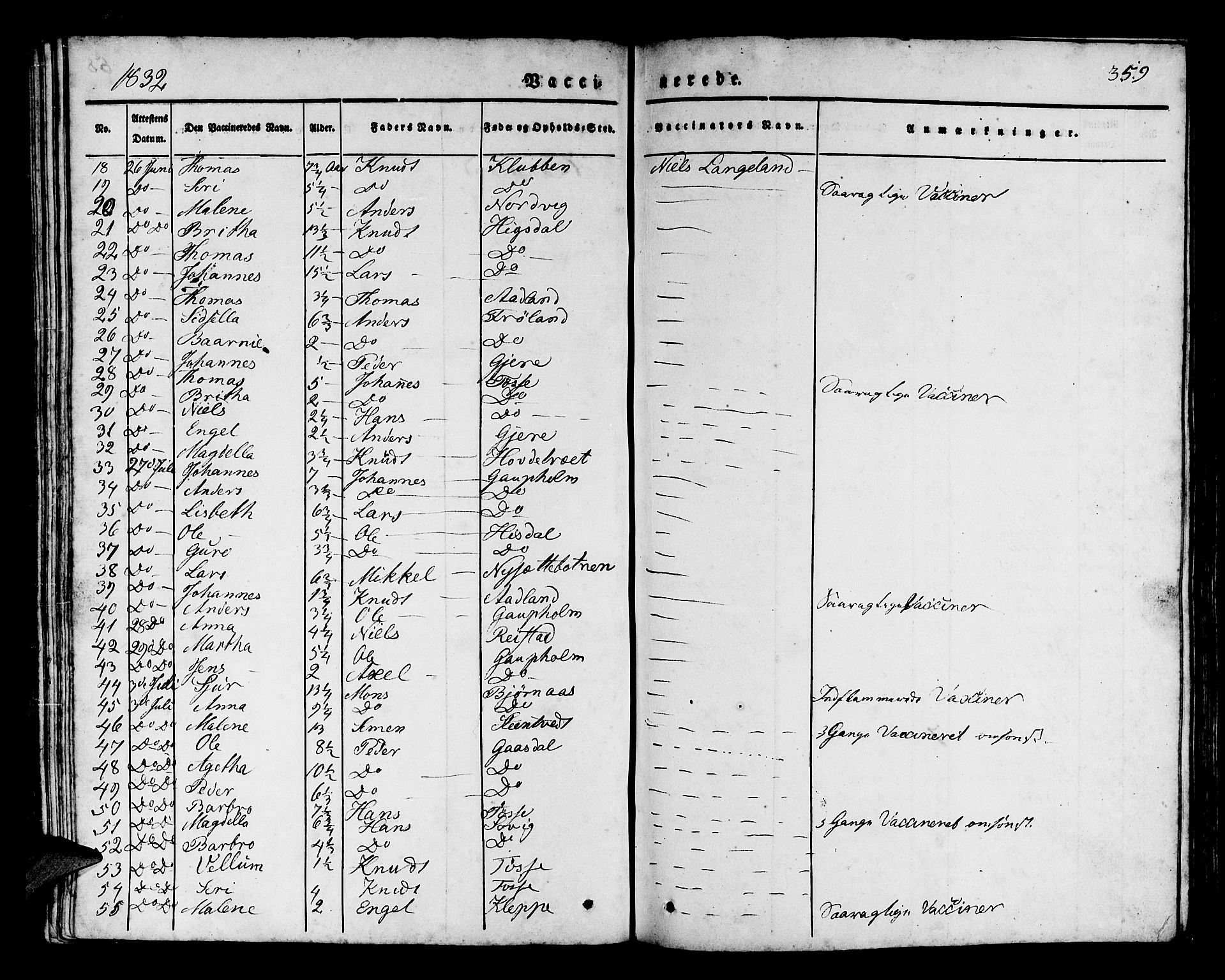 Os sokneprestembete, SAB/A-99929: Parish register (official) no. A 14, 1826-1839, p. 359