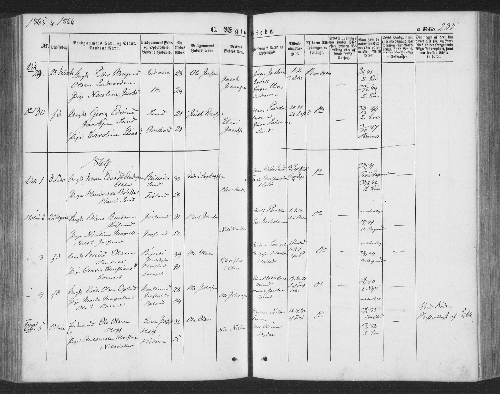 Ministerialprotokoller, klokkerbøker og fødselsregistre - Nord-Trøndelag, SAT/A-1458/773/L0615: Parish register (official) no. 773A06, 1857-1870, p. 235