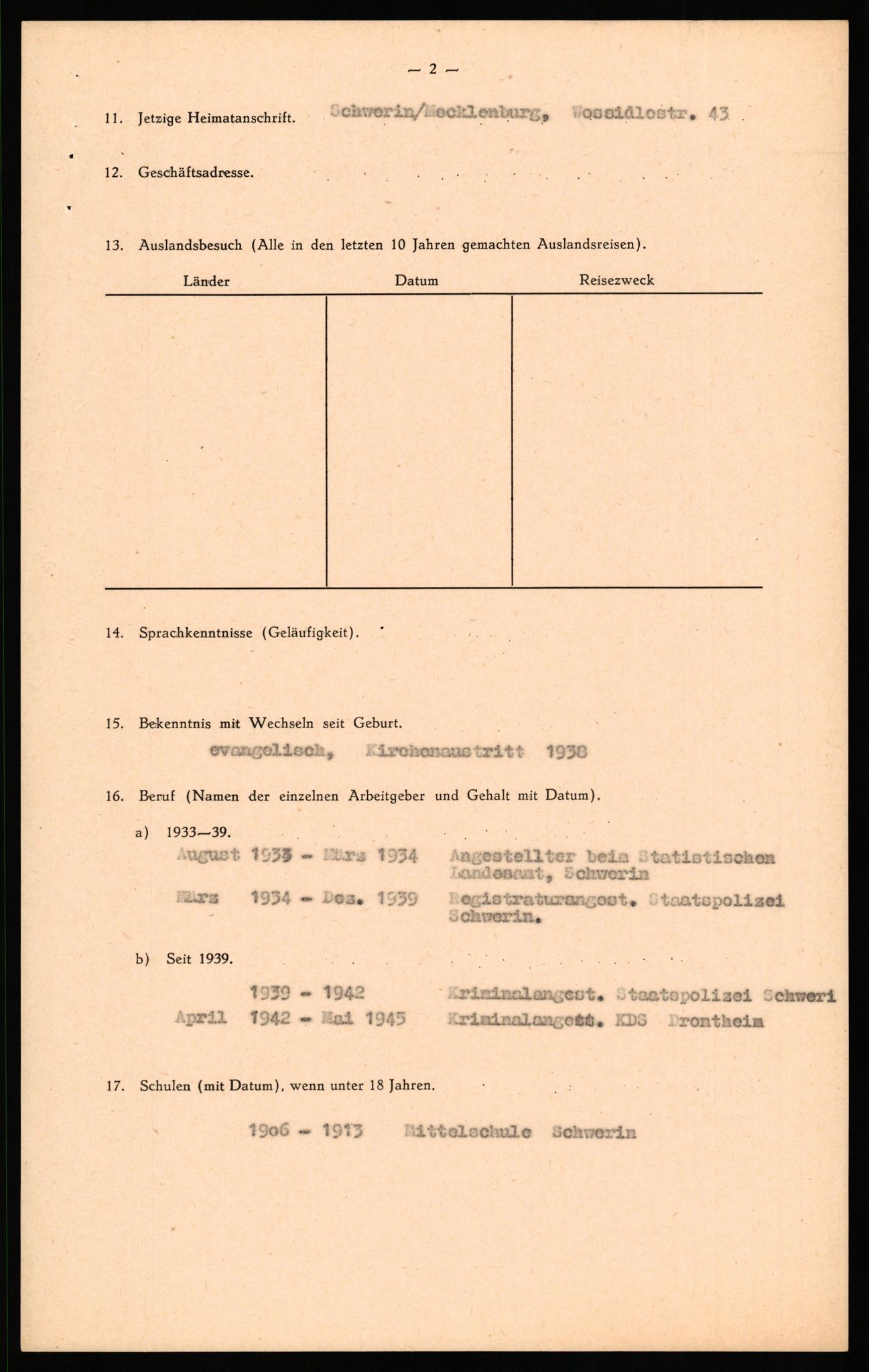 Forsvaret, Forsvarets overkommando II, AV/RA-RAFA-3915/D/Db/L0037: CI Questionaires. Tyske okkupasjonsstyrker i Norge. Tyskere., 1945-1946, p. 371