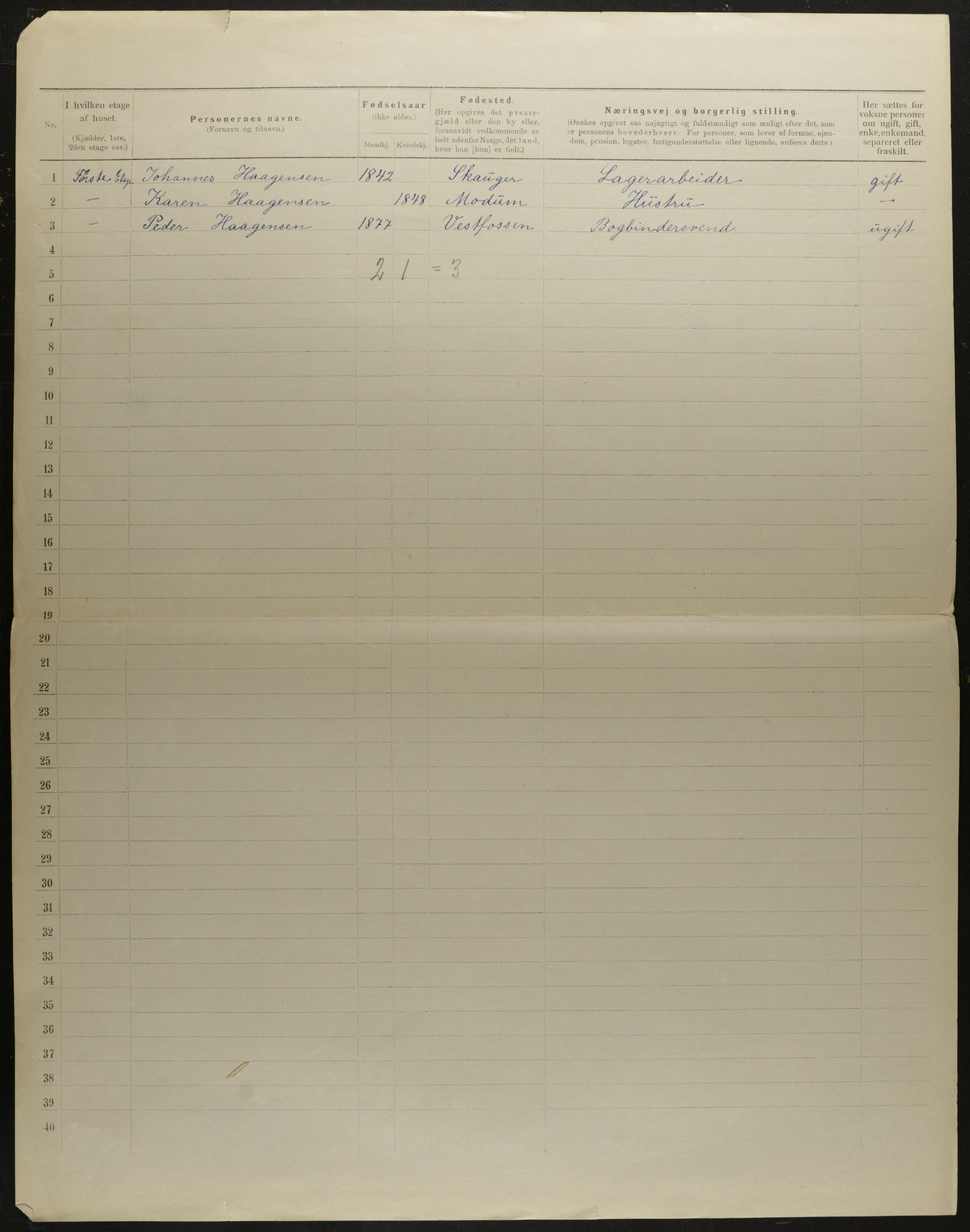 OBA, Municipal Census 1901 for Kristiania, 1901, p. 6738