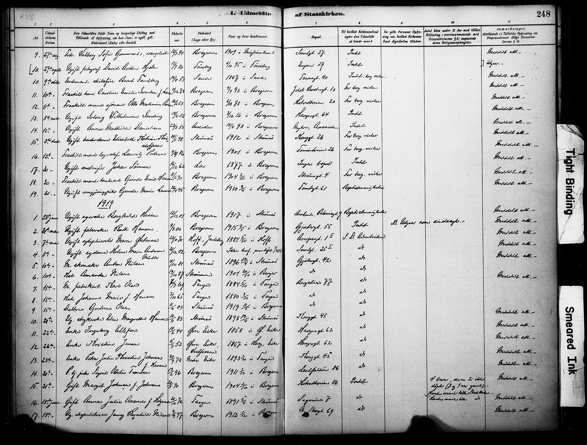 Bragernes kirkebøker, SAKO/A-6/F/Fc/L0005: Parish register (official) no. III 5, 1878-1890, p. 248