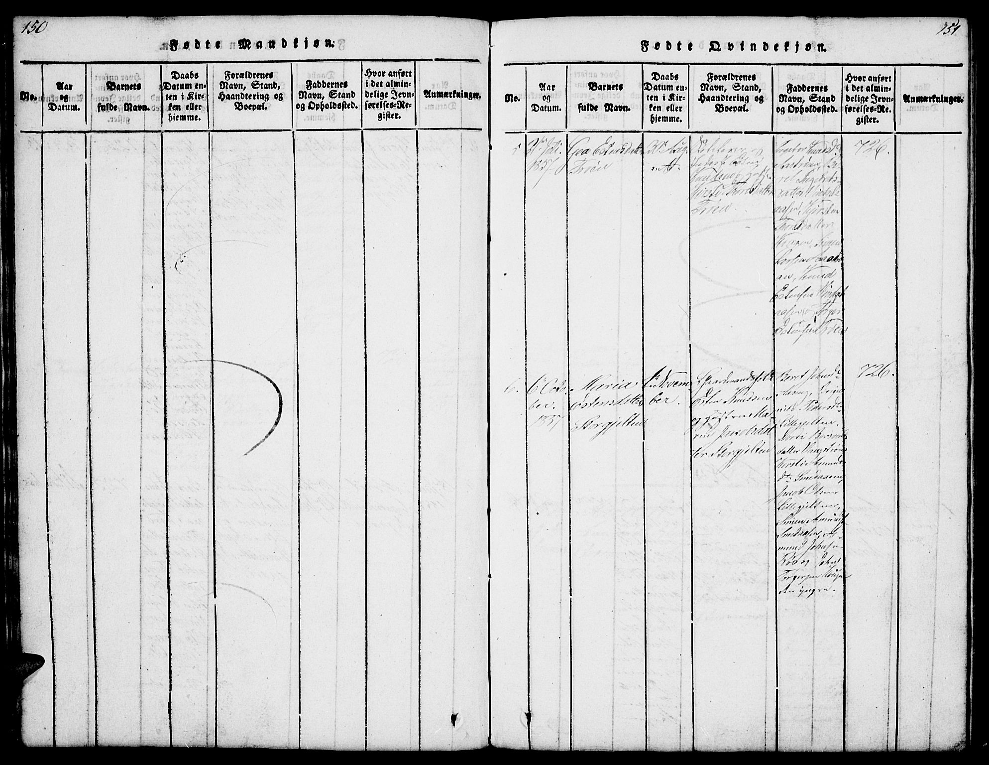 Tolga prestekontor, SAH/PREST-062/L/L0003: Parish register (copy) no. 3, 1815-1862, p. 150-151