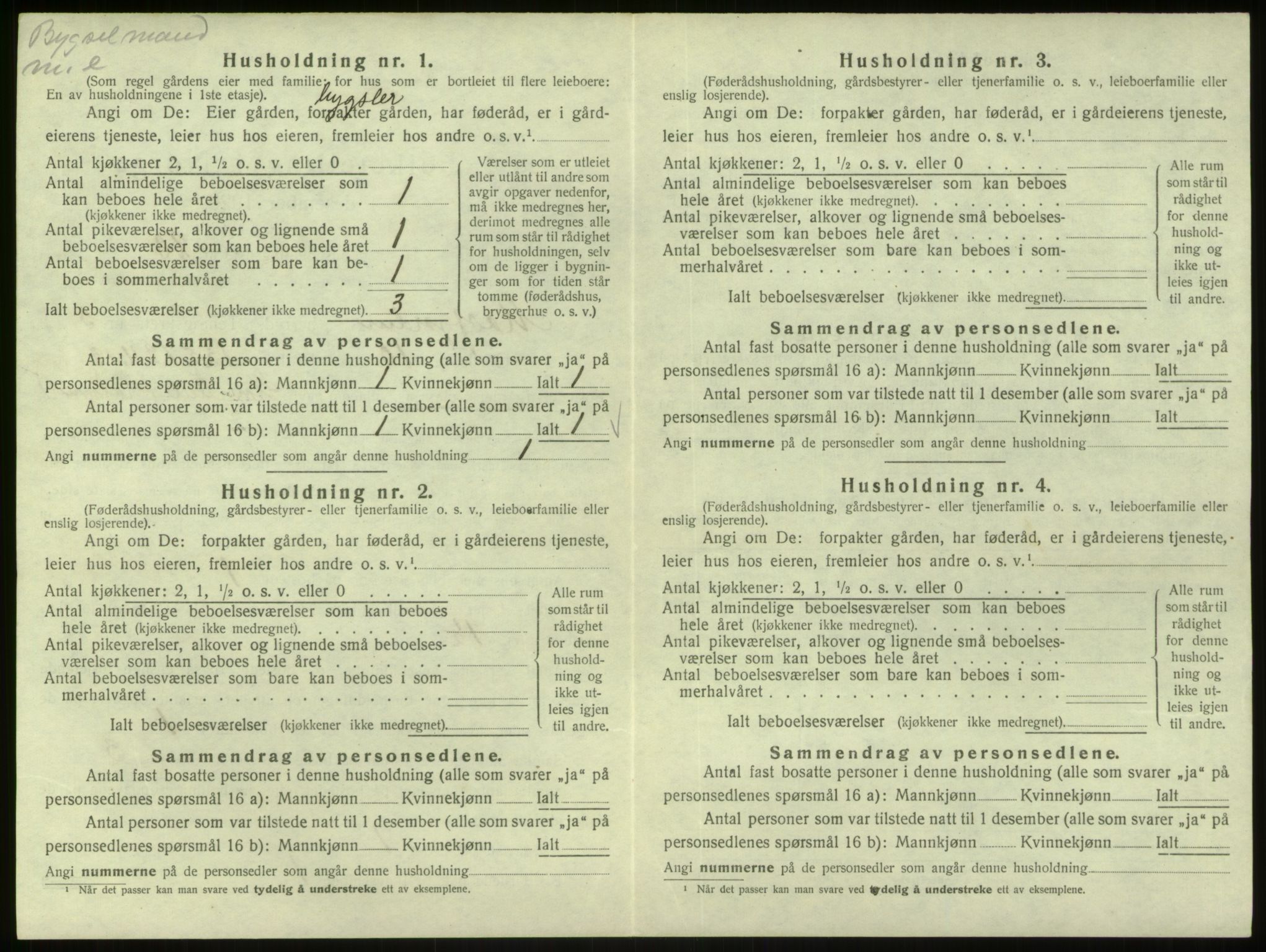 SAB, 1920 census for Masfjorden, 1920, p. 195