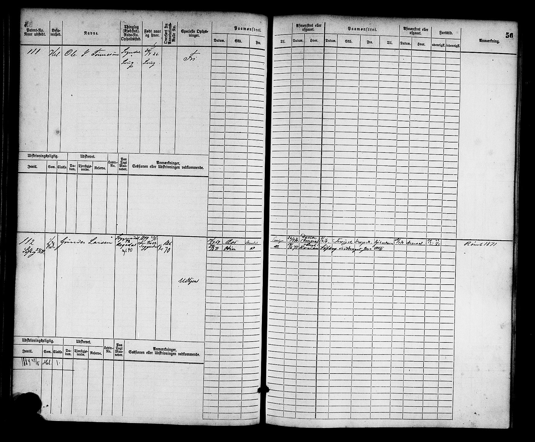 Sogndal mønstringskrets, SAK/2031-0020/F/Fb/L0001: Hovedrulle nr. 1-382, P-2, 1870-1889, p. 59