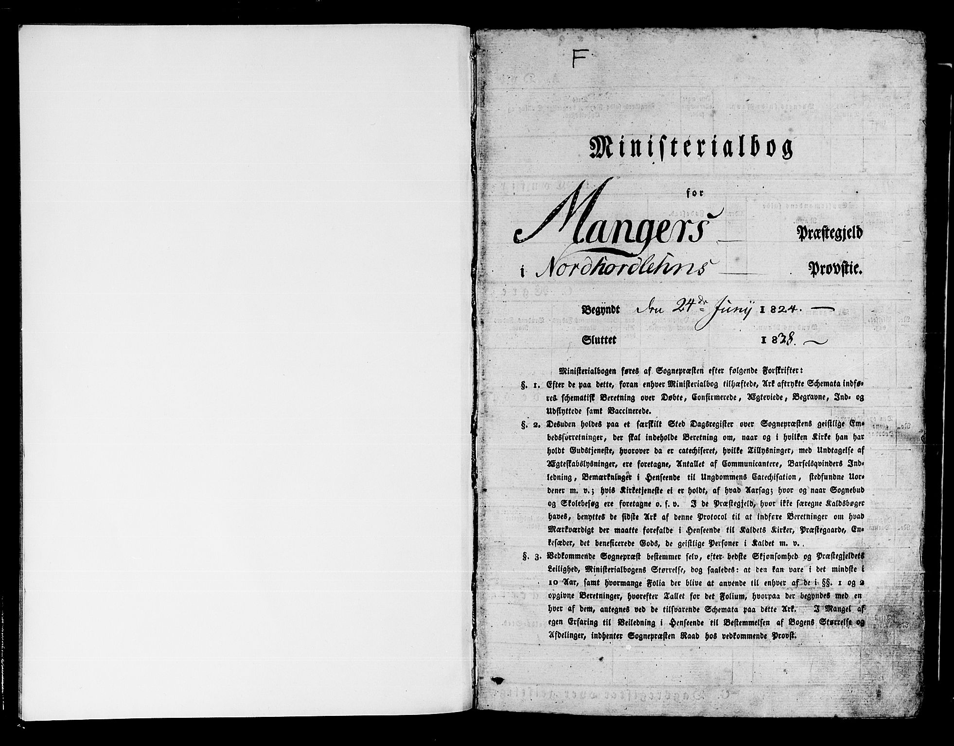 Manger sokneprestembete, SAB/A-76801/H/Haa: Parish register (official) no. A 4, 1824-1838