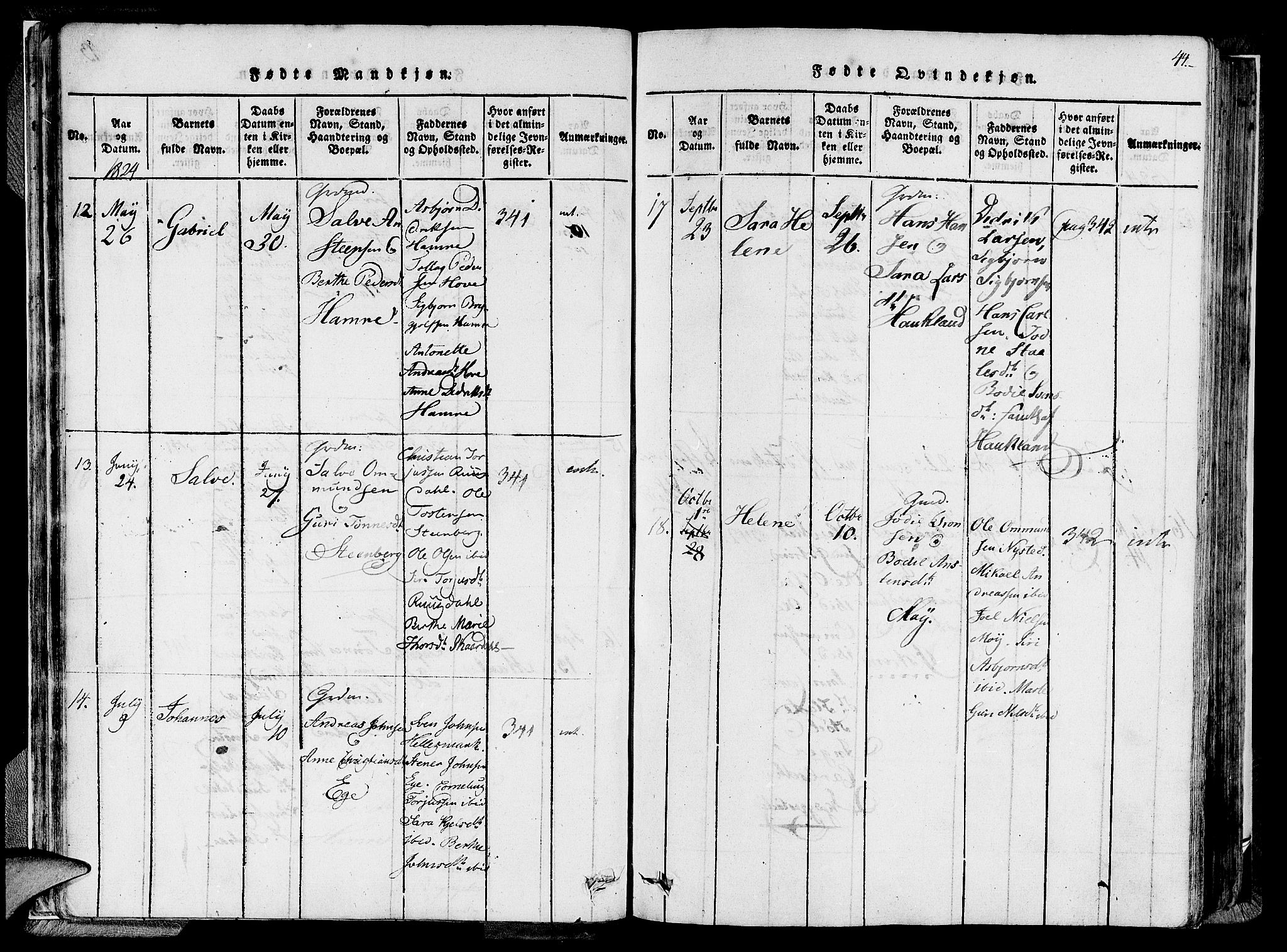 Lund sokneprestkontor, AV/SAST-A-101809/S06/L0005: Parish register (official) no. A 5, 1815-1833, p. 44