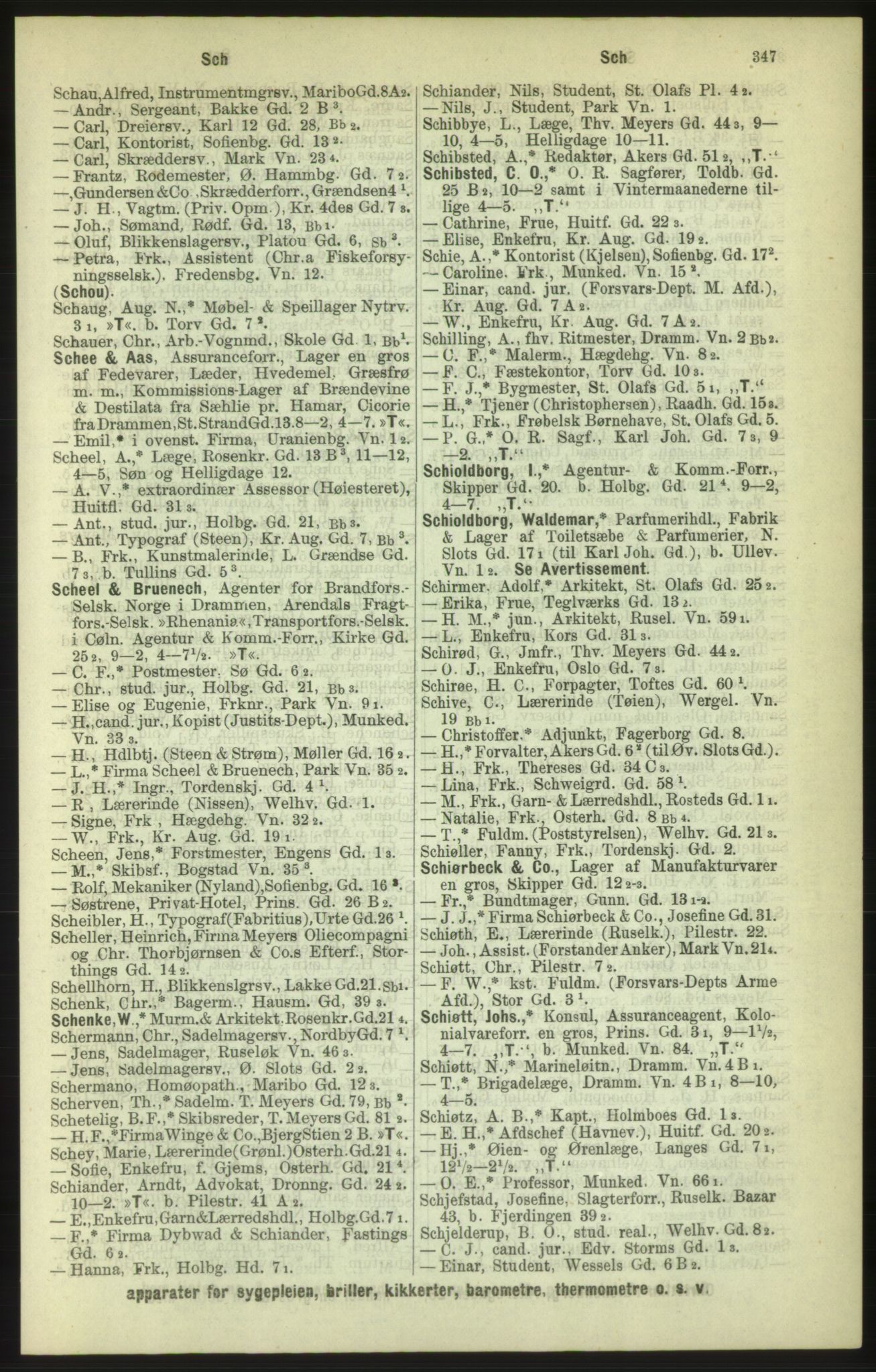 Kristiania/Oslo adressebok, PUBL/-, 1886, p. 347