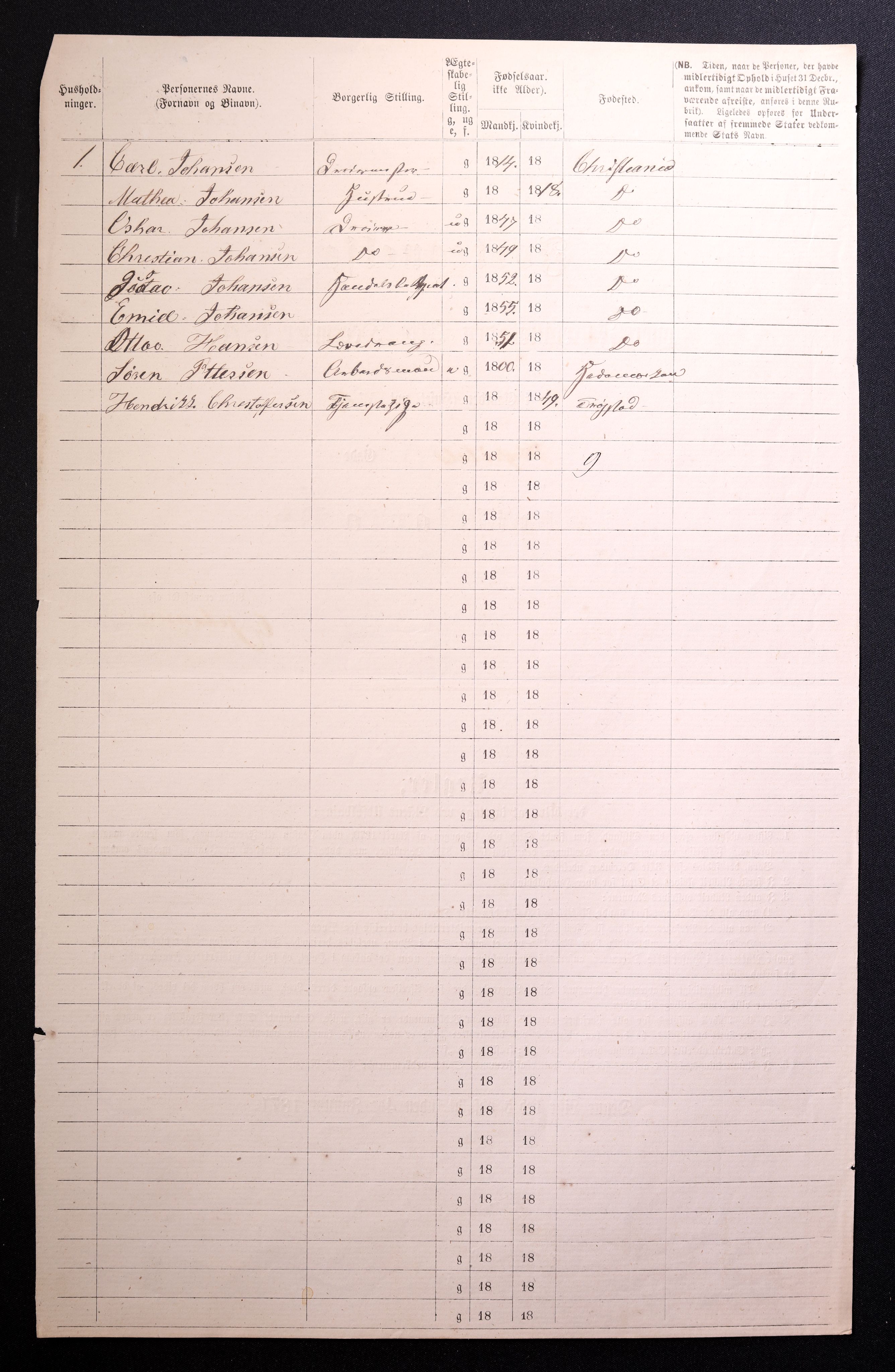 RA, 1870 census for 0301 Kristiania, 1870, p. 1340