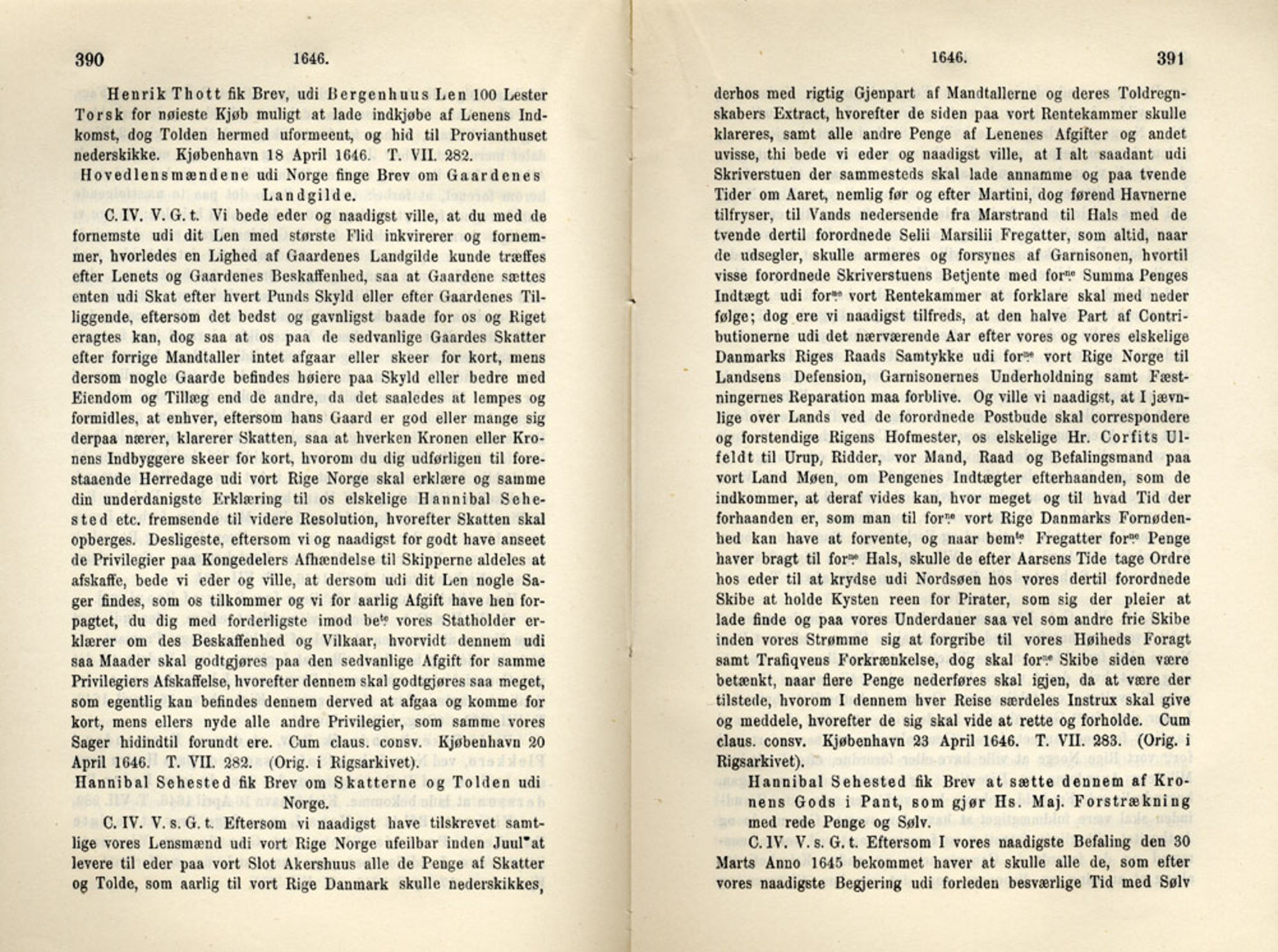 Publikasjoner utgitt av Det Norske Historiske Kildeskriftfond, PUBL/-/-/-: Norske Rigs-Registranter, bind 8, 1641-1648, p. 390-391