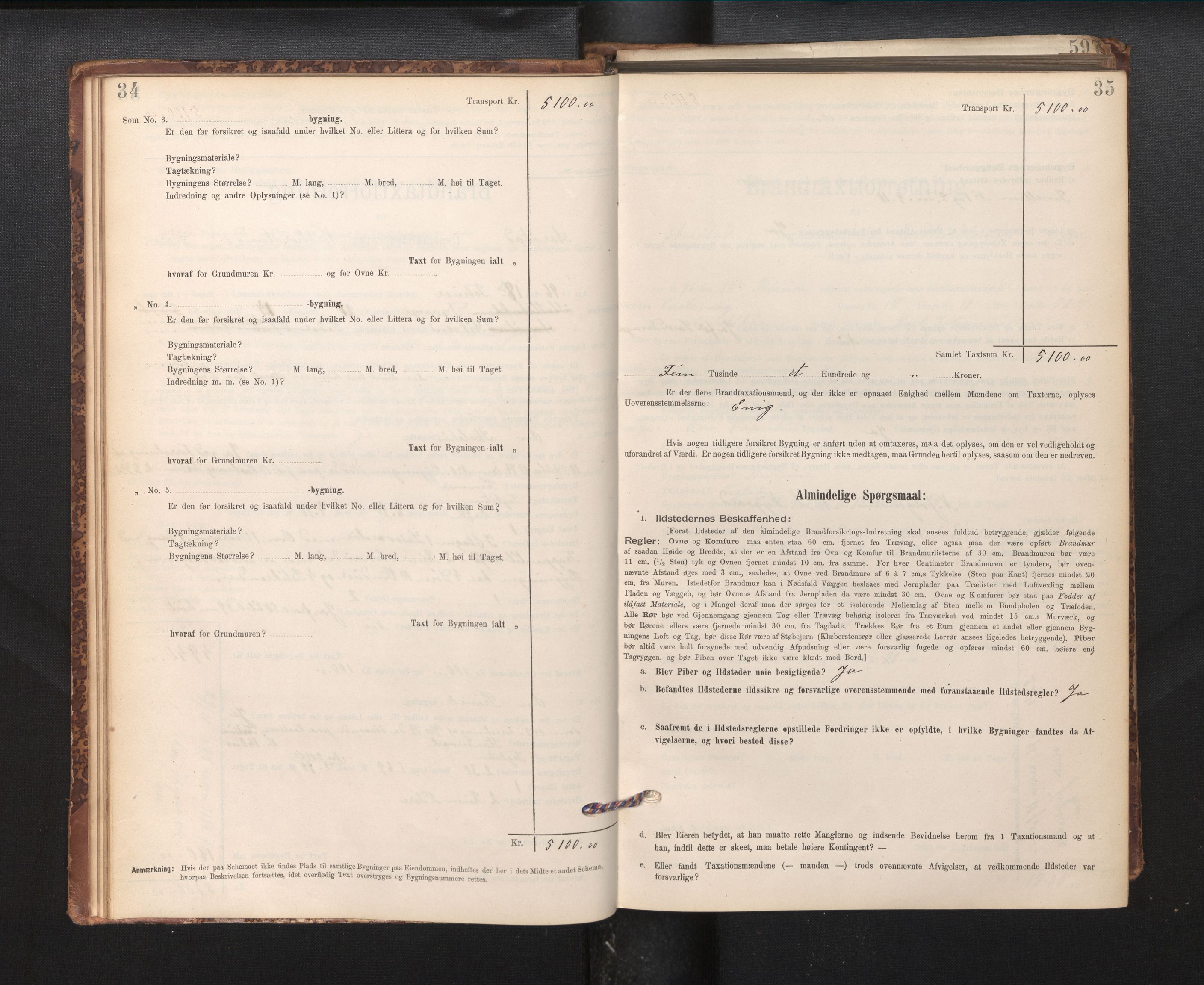 Lensmannen i Årstad, AV/SAB-A-36201/0012/L0011: Branntakstprotokoll,skjematakst, 1895-1901, p. 34-35