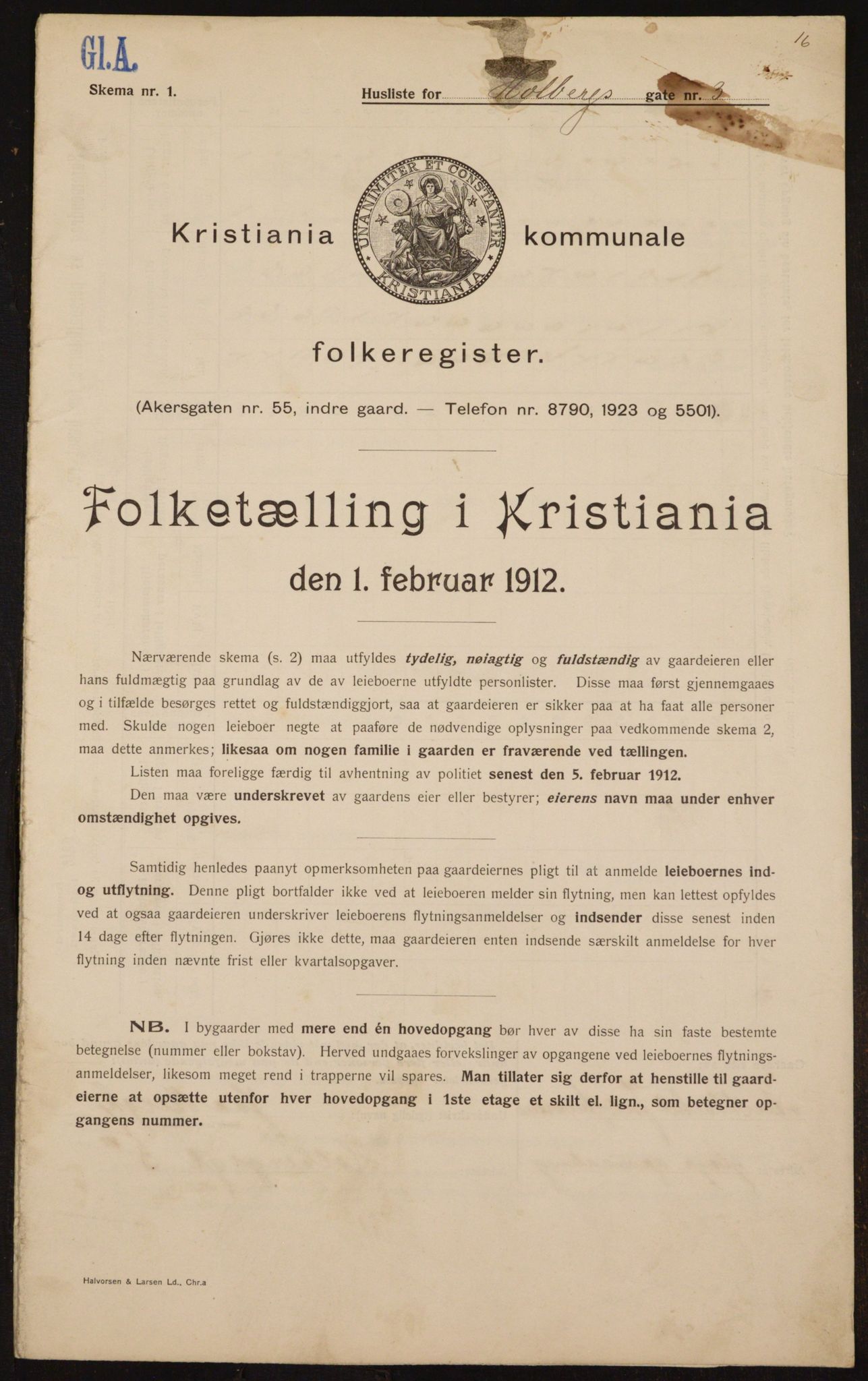 OBA, Municipal Census 1912 for Kristiania, 1912, p. 40642