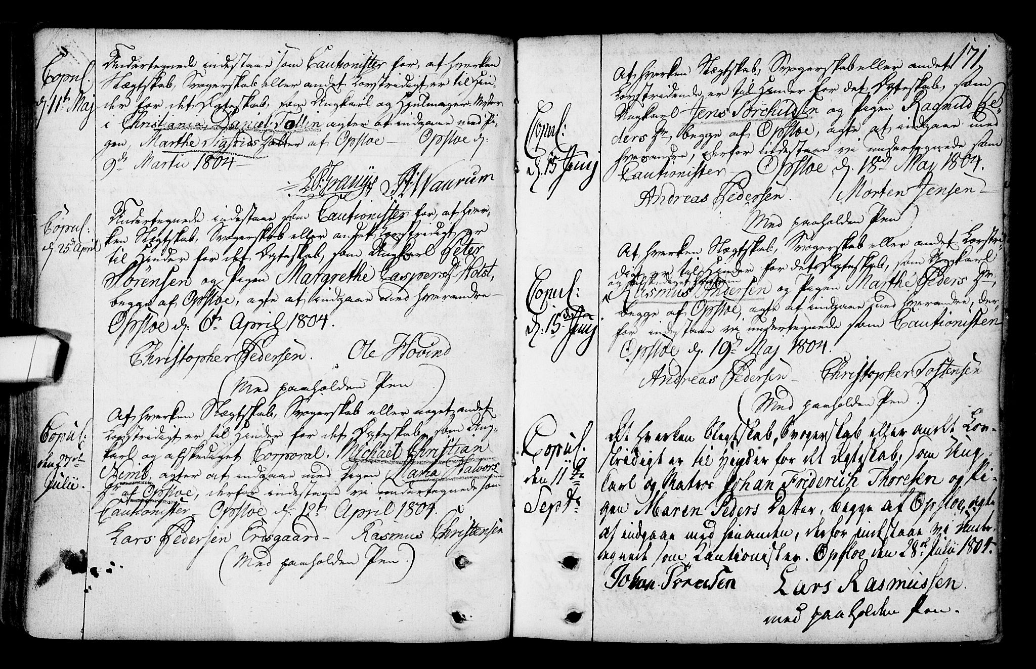 Gamlebyen prestekontor Kirkebøker, AV/SAO-A-10884/F/Fa/L0001: Parish register (official) no. 1, 1734-1818, p. 171