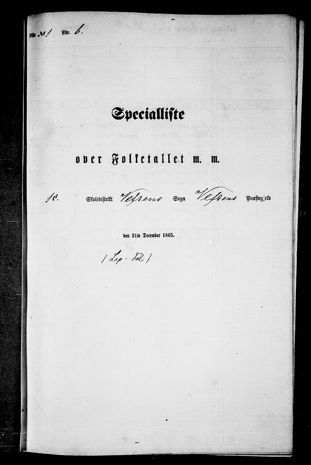 RA, 1865 census for Vefsn, 1865, p. 27