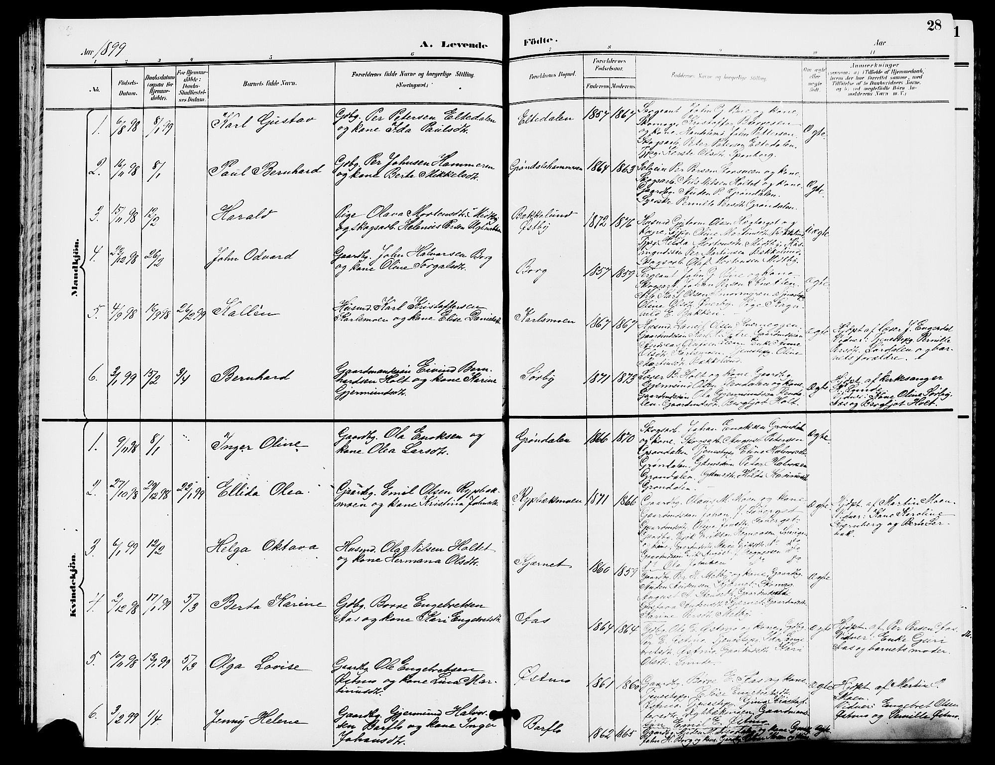 Trysil prestekontor, AV/SAH-PREST-046/H/Ha/Hab/L0006: Parish register (copy) no. 6, 1896-1912, p. 28
