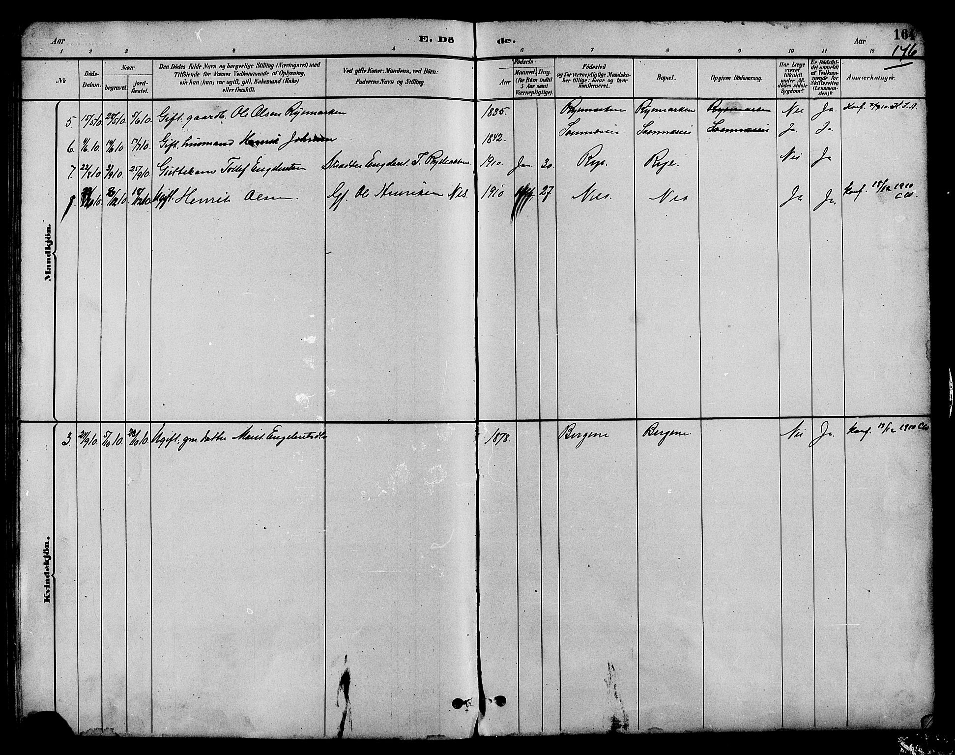 Nord-Aurdal prestekontor, AV/SAH-PREST-132/H/Ha/Hab/L0007: Parish register (copy) no. 7, 1883-1910, p. 176