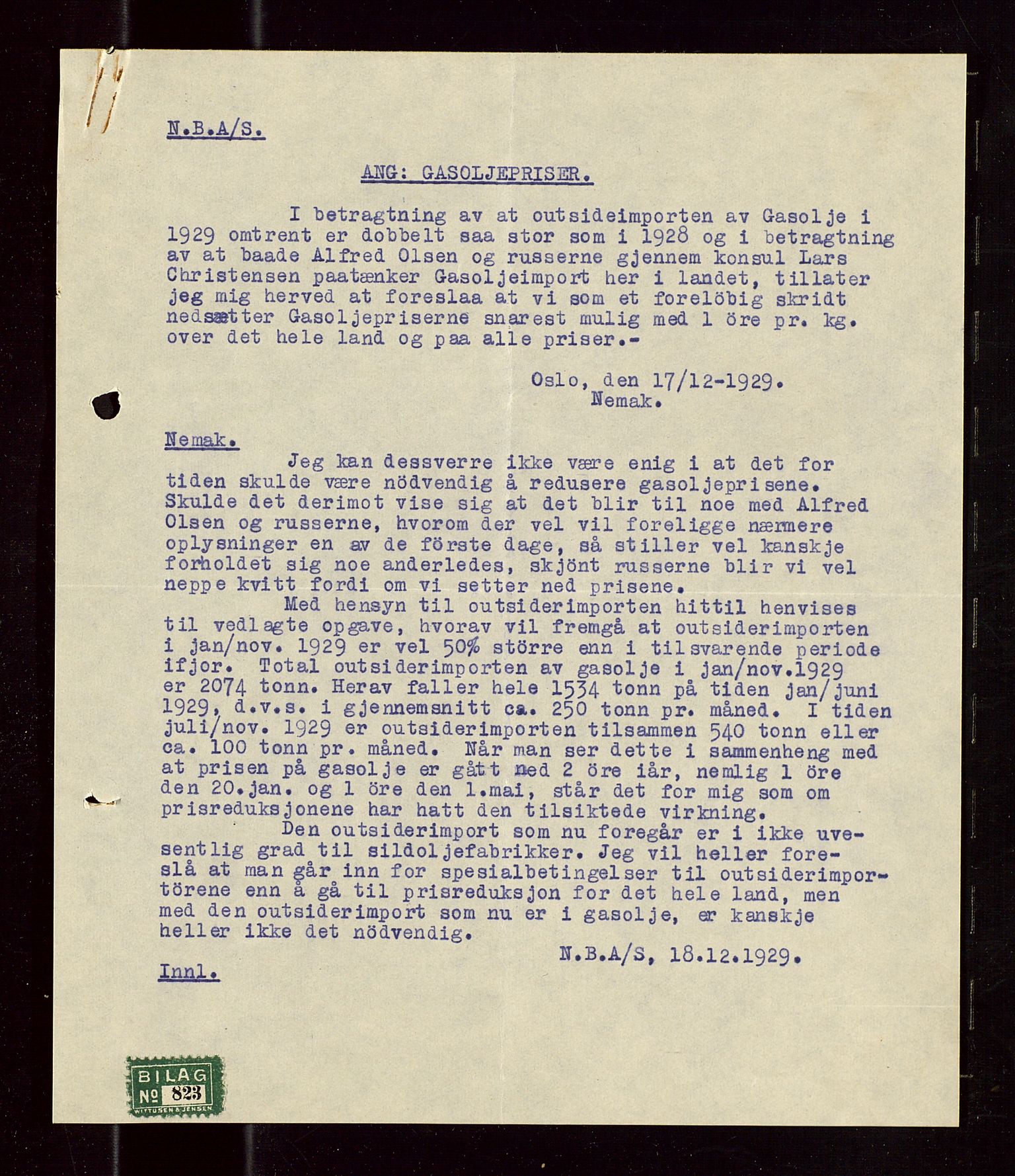 Pa 1521 - A/S Norske Shell, AV/SAST-A-101915/E/Ea/Eaa/L0018: Sjefskorrespondanse, 1929, p. 313