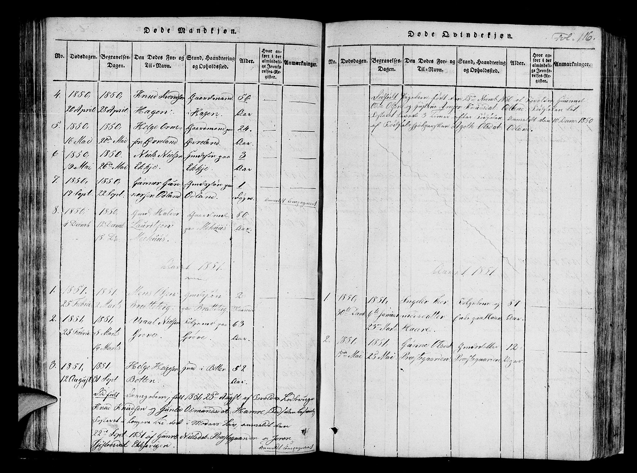 Røldal sokneprestembete, SAB/A-100247: Parish register (official) no. A 2, 1817-1856, p. 116