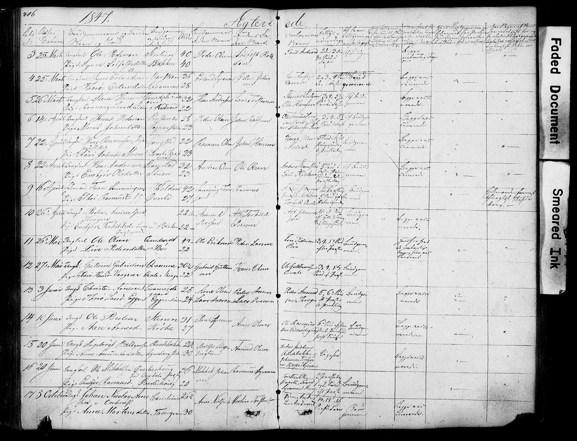 Lom prestekontor, SAH/PREST-070/L/L0012: Parish register (copy) no. 12, 1845-1873, p. 306-307