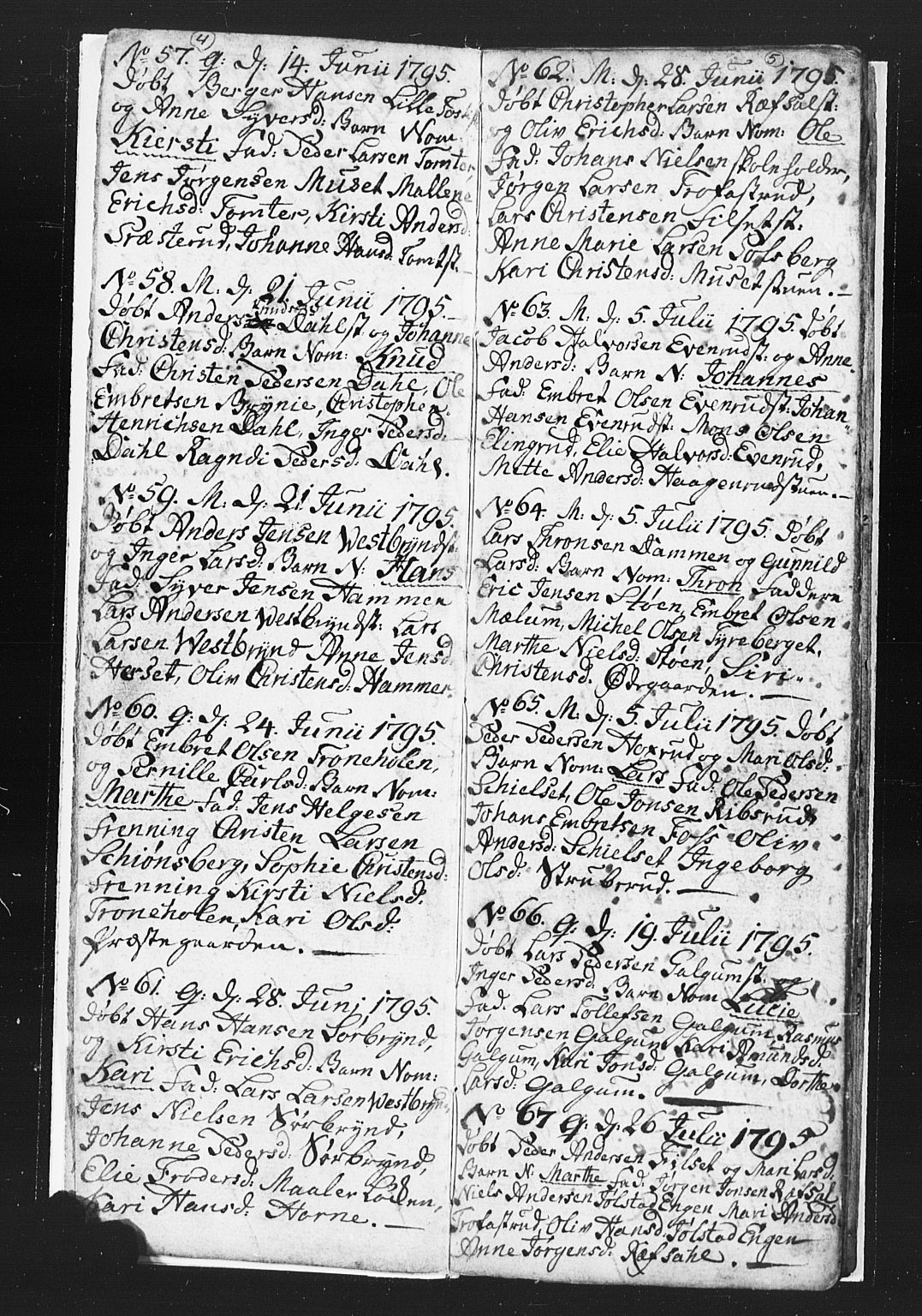 Romedal prestekontor, AV/SAH-PREST-004/L/L0002: Parish register (copy) no. 2, 1795-1800, p. 4-5