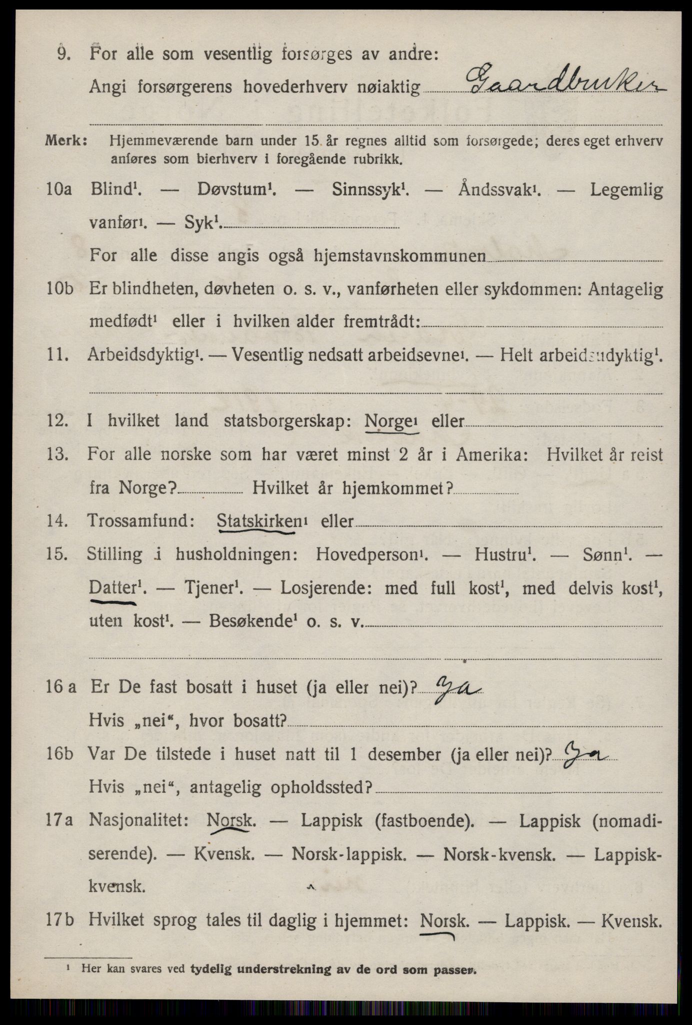 SAT, 1920 census for Malvik, 1920, p. 7599