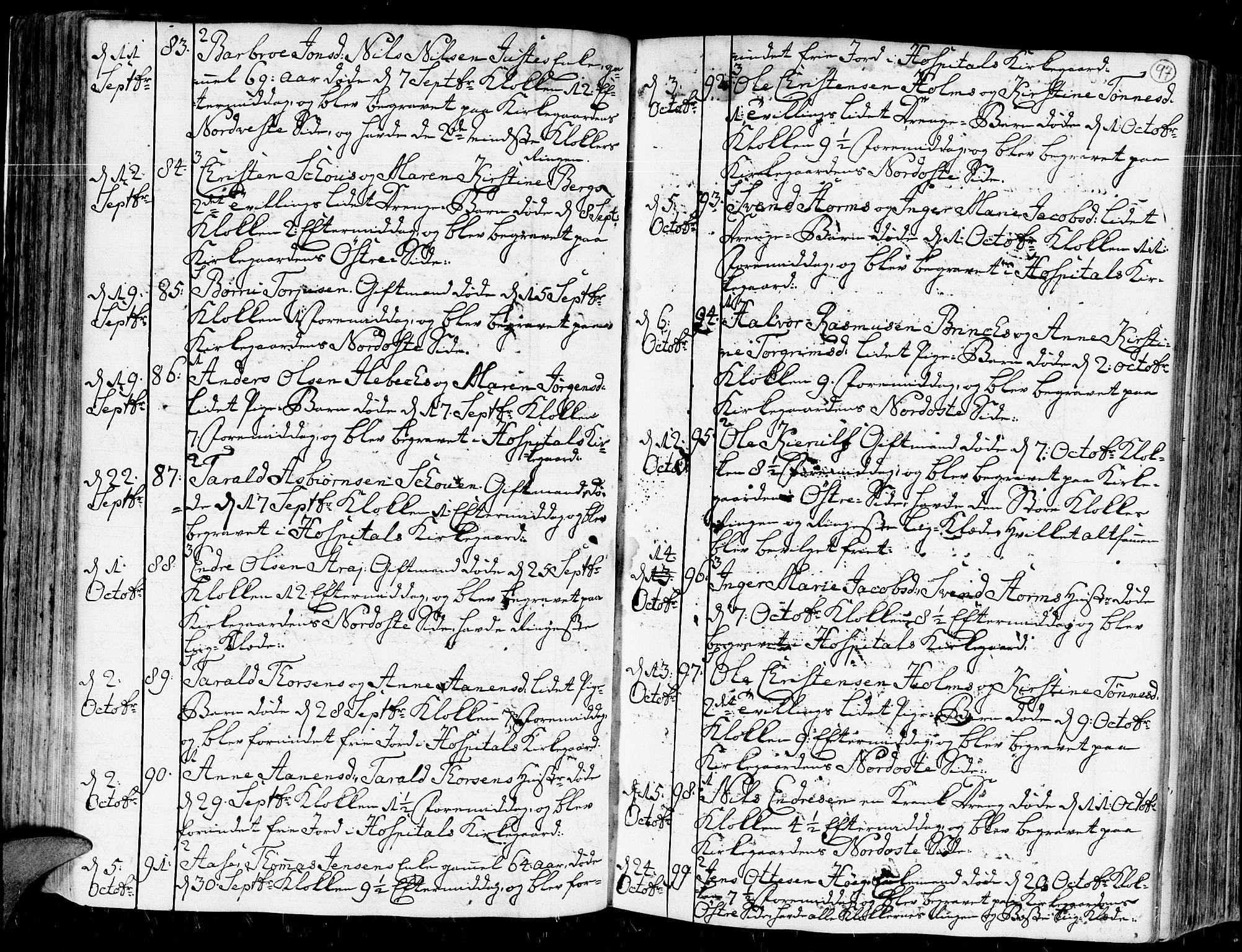 Kristiansand domprosti, AV/SAK-1112-0006/F/Fa/L0004: Parish register (official) no. A 4, 1762-1794, p. 97