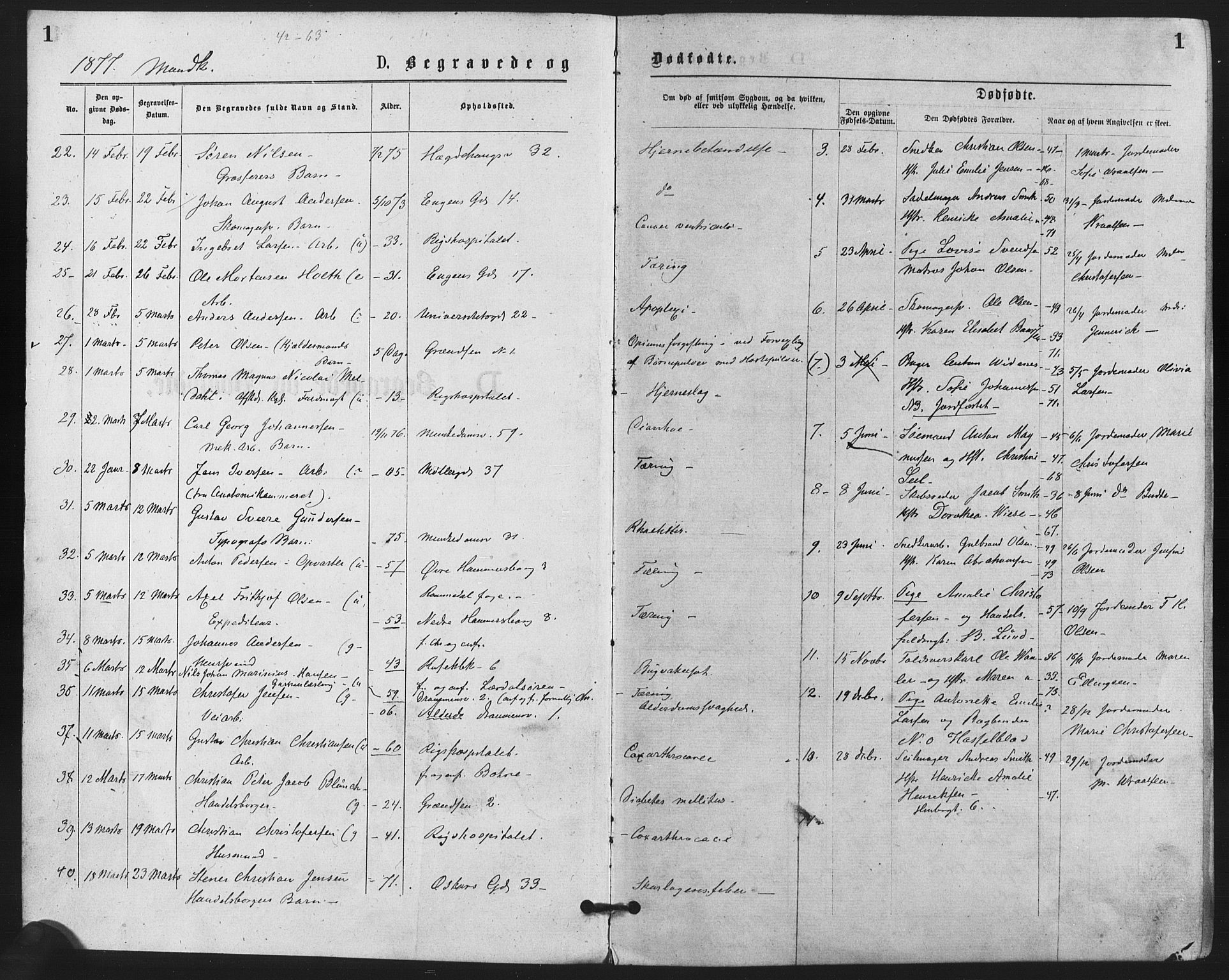 Trefoldighet prestekontor Kirkebøker, SAO/A-10882/F/Fd/L0002: Parish register (official) no. IV 2, 1877-1885, p. 1