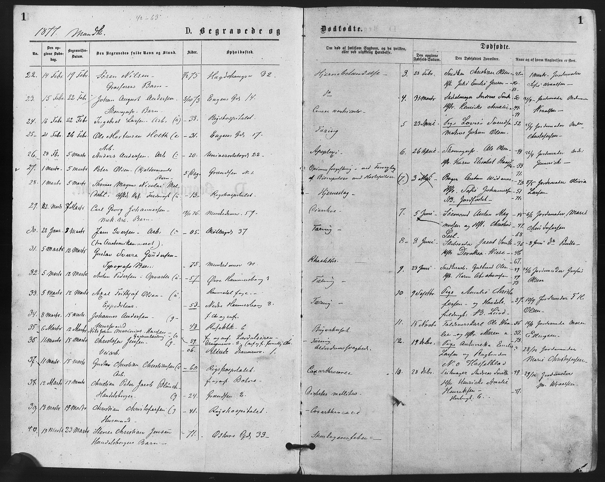 Trefoldighet prestekontor Kirkebøker, AV/SAO-A-10882/F/Fd/L0002: Parish register (official) no. IV 2, 1877-1885, p. 1