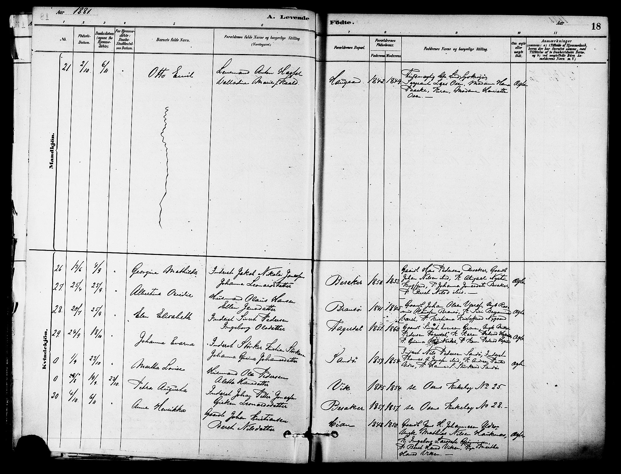 Ministerialprotokoller, klokkerbøker og fødselsregistre - Sør-Trøndelag, AV/SAT-A-1456/657/L0707: Parish register (official) no. 657A08, 1879-1893, p. 18