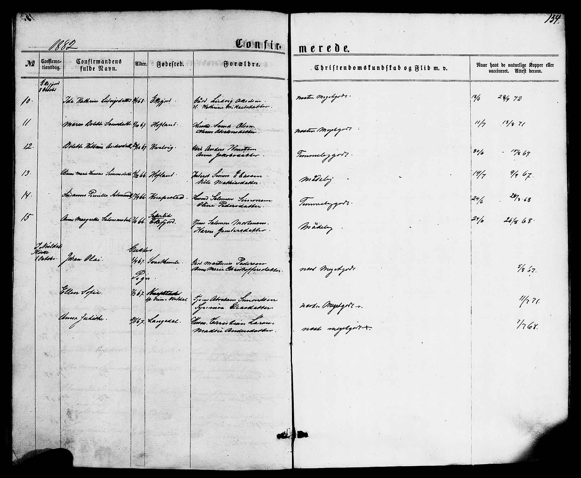 Kinn sokneprestembete, SAB/A-80801/H/Haa/Haaa/L0008: Parish register (official) no. A 8, 1859-1882, p. 154