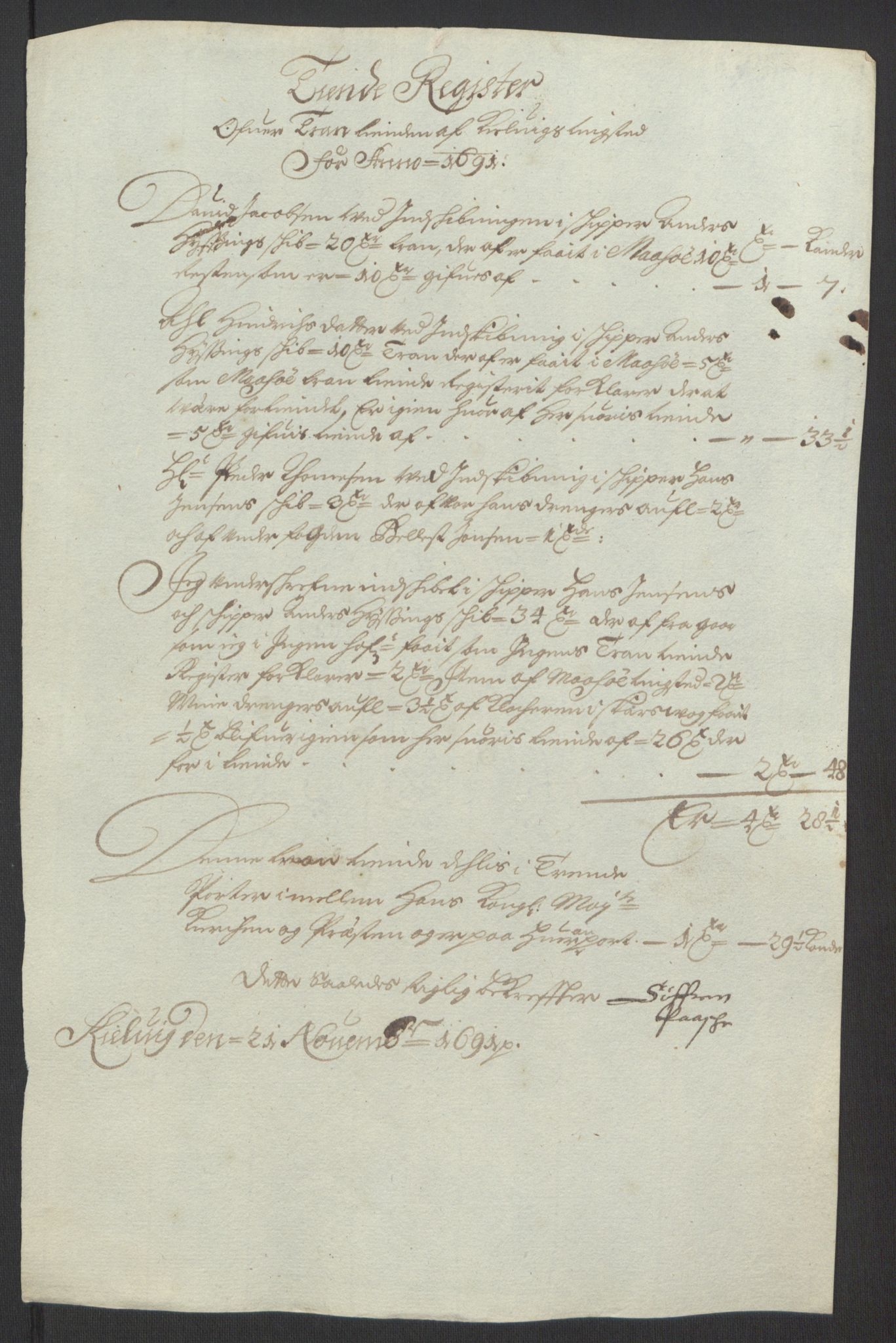 Rentekammeret inntil 1814, Reviderte regnskaper, Fogderegnskap, AV/RA-EA-4092/R69/L4851: Fogderegnskap Finnmark/Vardøhus, 1691-1700, p. 87