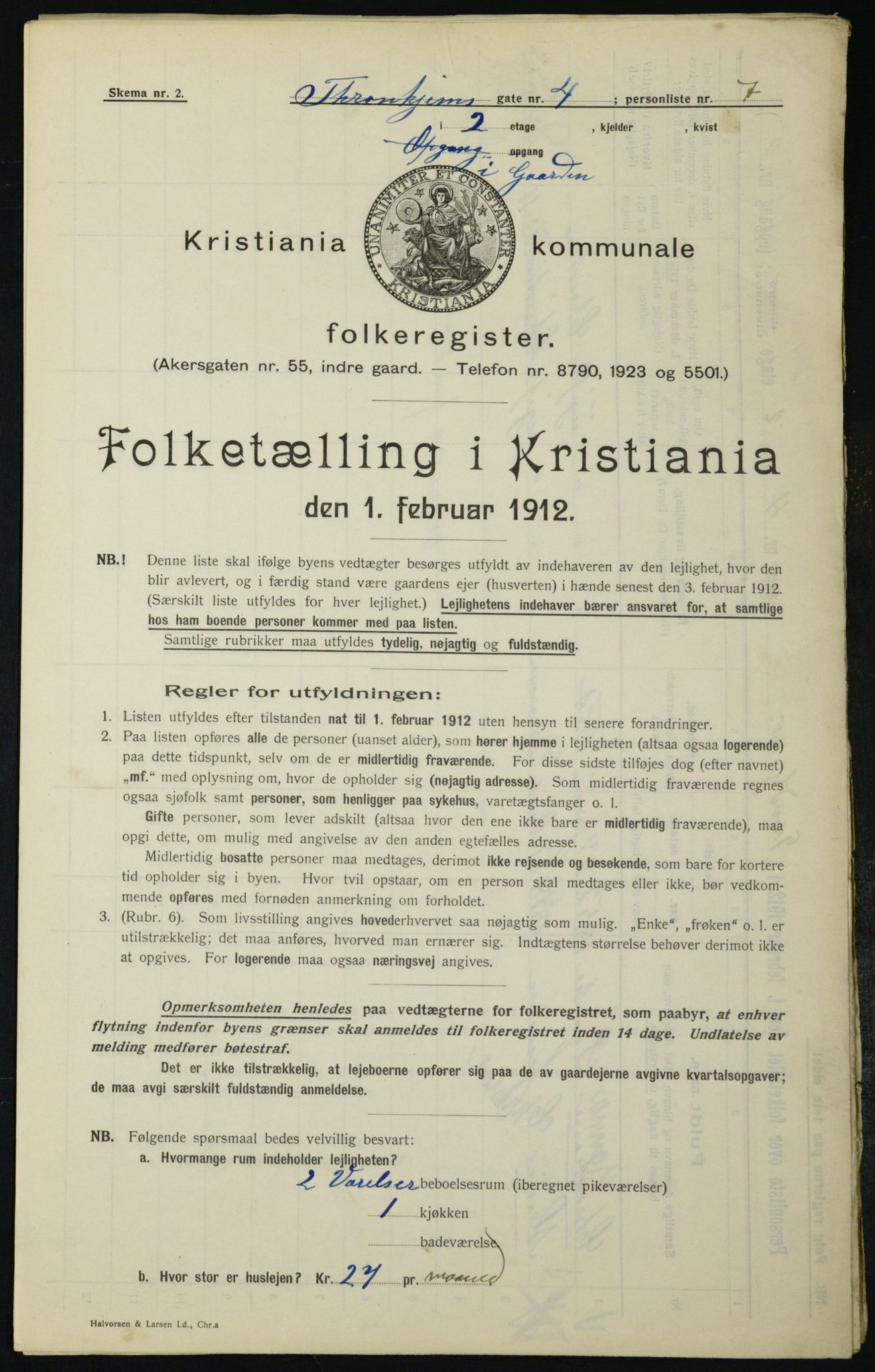 OBA, Municipal Census 1912 for Kristiania, 1912, p. 116025