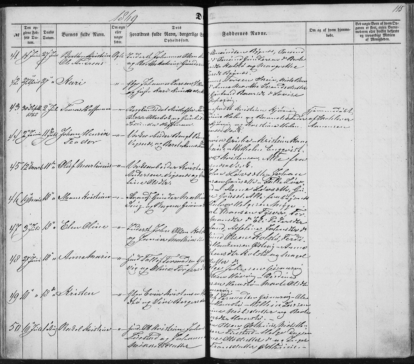 Avaldsnes sokneprestkontor, SAST/A -101851/H/Ha/Haa/L0010: Parish register (official) no. A 10, 1857-1876, p. 115