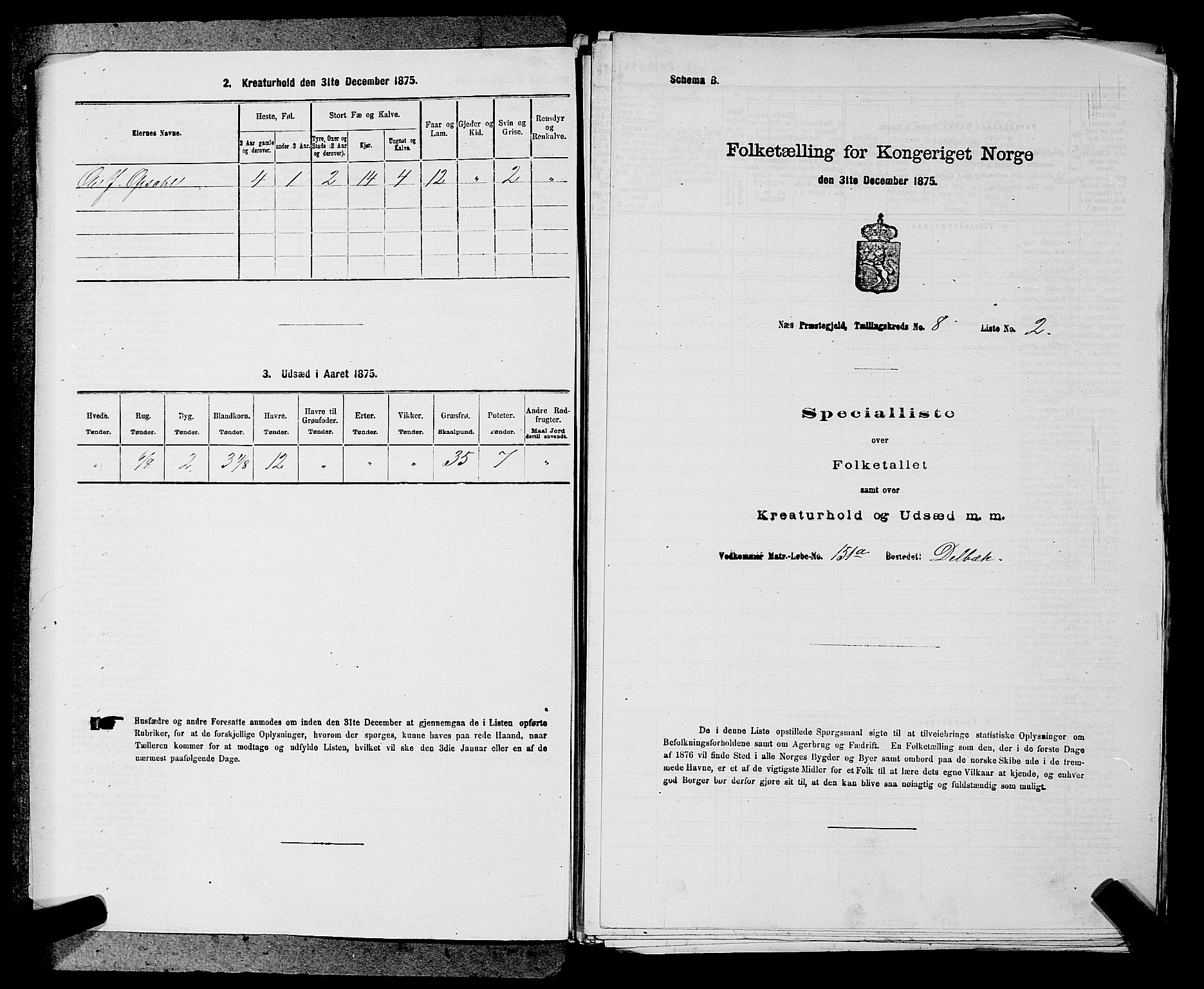 RA, 1875 census for 0236P Nes, 1875, p. 1231