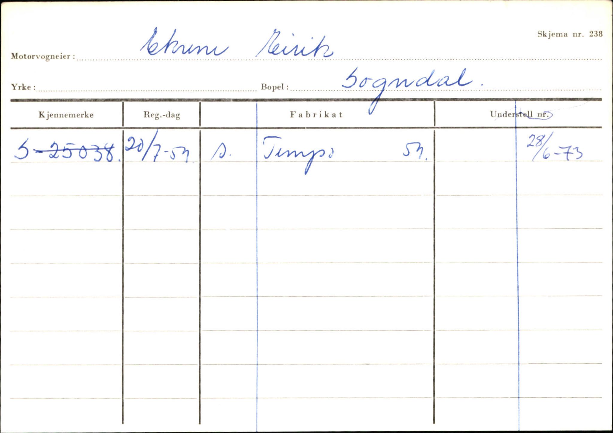 Statens vegvesen, Sogn og Fjordane vegkontor, SAB/A-5301/4/F/L0124: Eigarregister Sogndal A-U, 1945-1975, p. 363