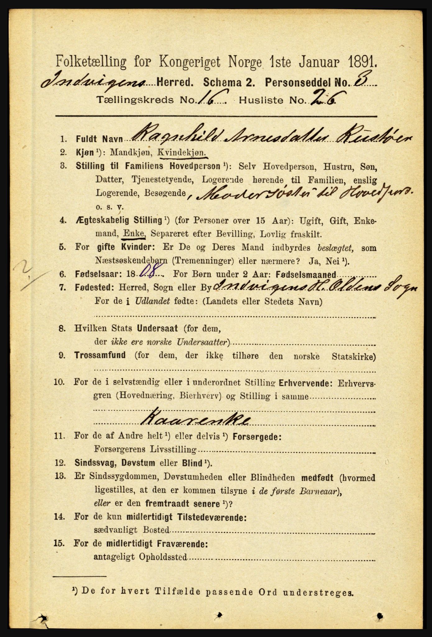 RA, 1891 census for 1447 Innvik, 1891, p. 3434