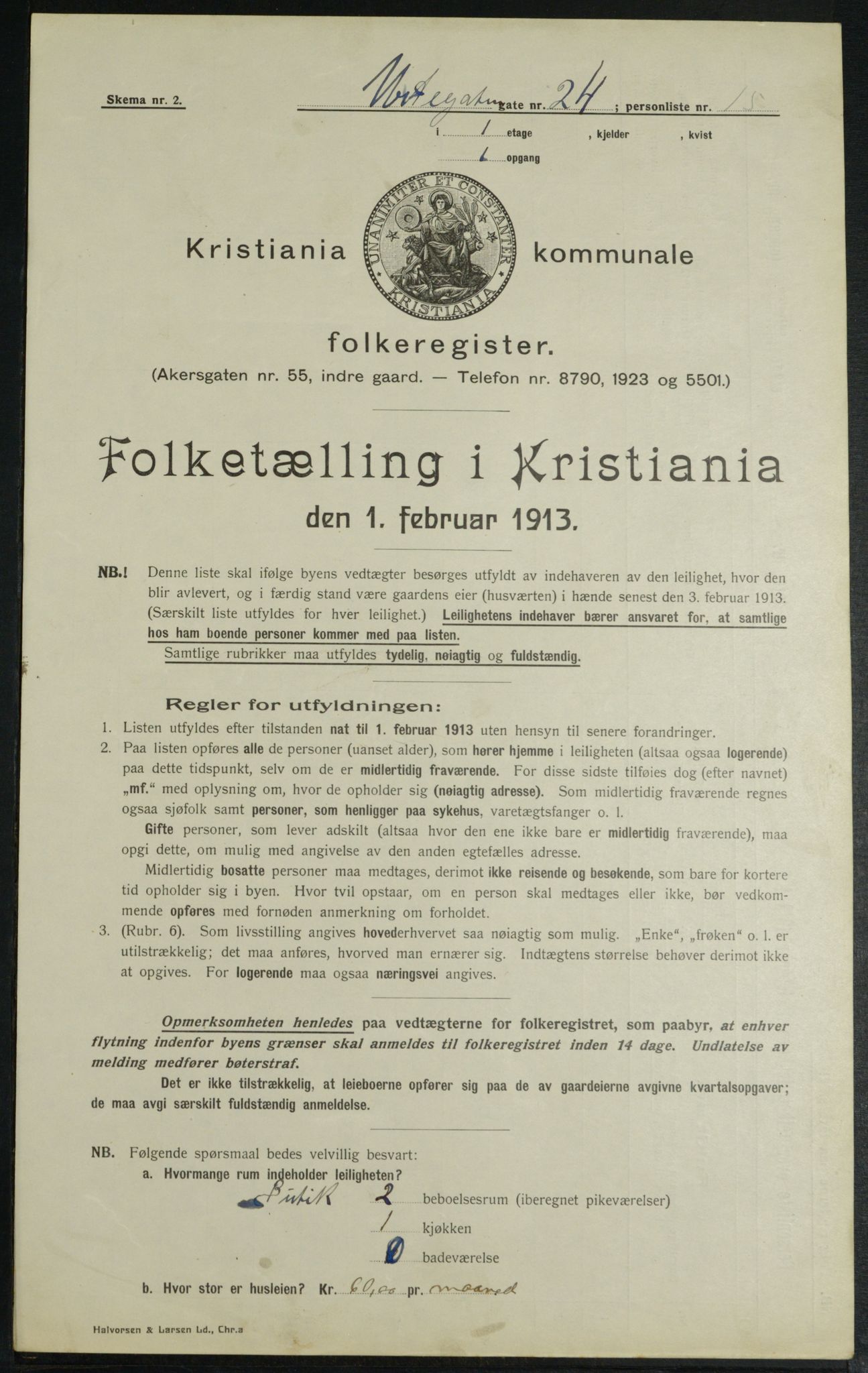 OBA, Municipal Census 1913 for Kristiania, 1913, p. 120872