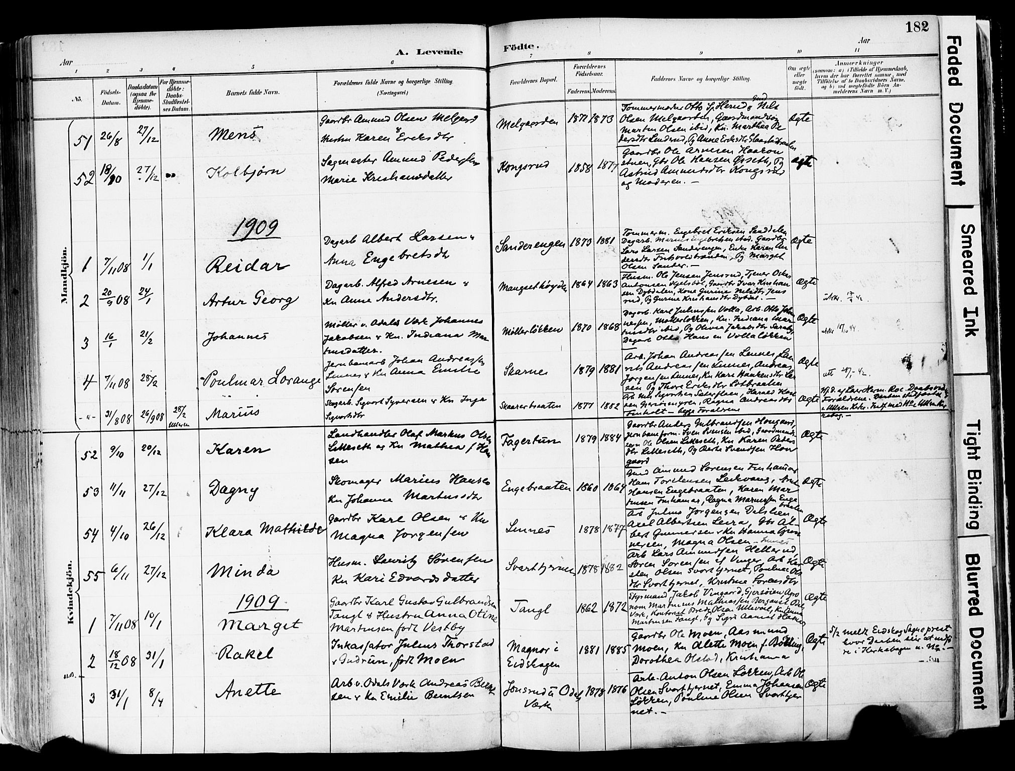 Sør-Odal prestekontor, SAH/PREST-030/H/Ha/Haa/L0006: Parish register (official) no. 6, 1886-1931, p. 182