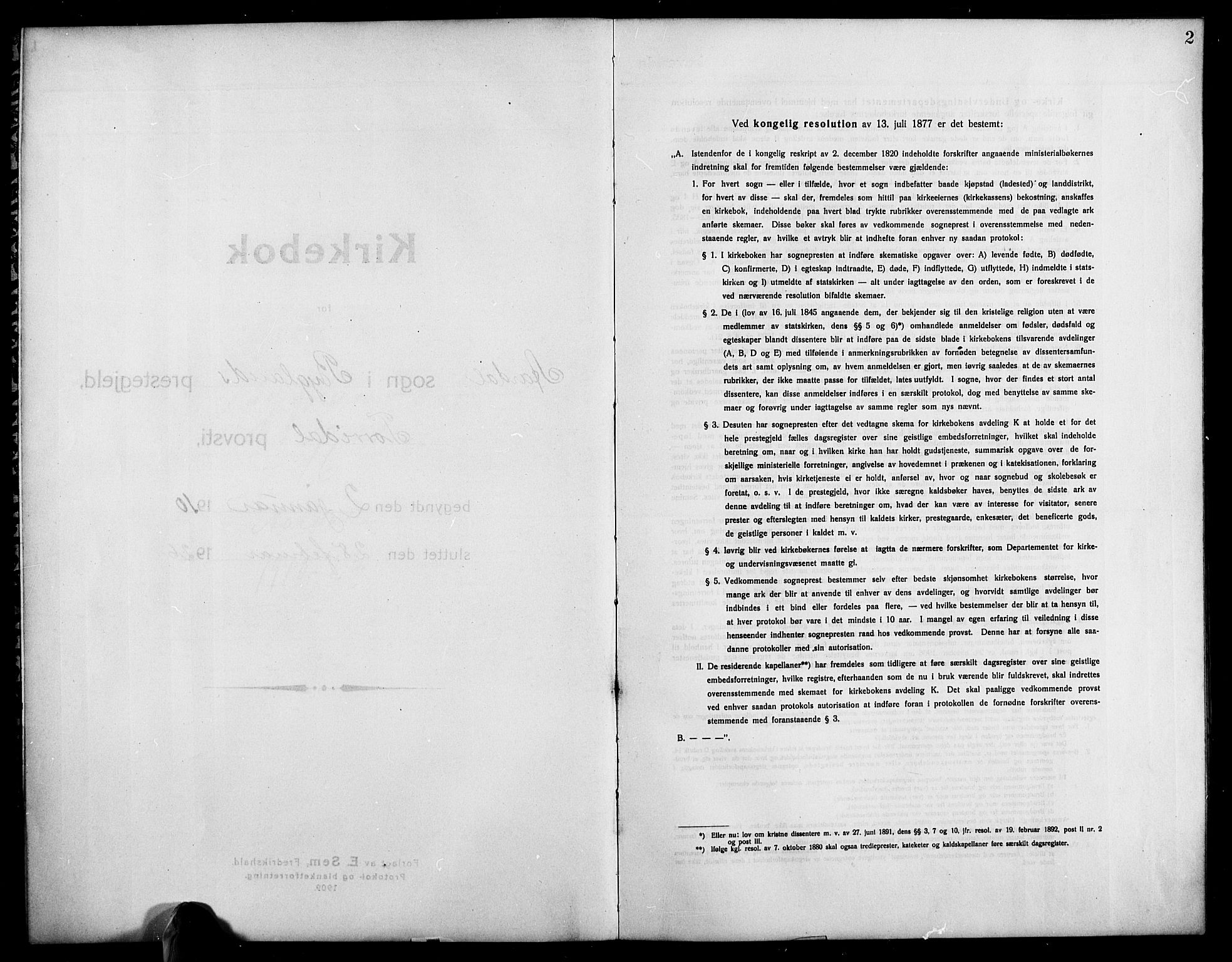 Bygland sokneprestkontor, AV/SAK-1111-0006/F/Fb/Fbd/L0003: Parish register (copy) no. B 3, 1910-1926, p. 2