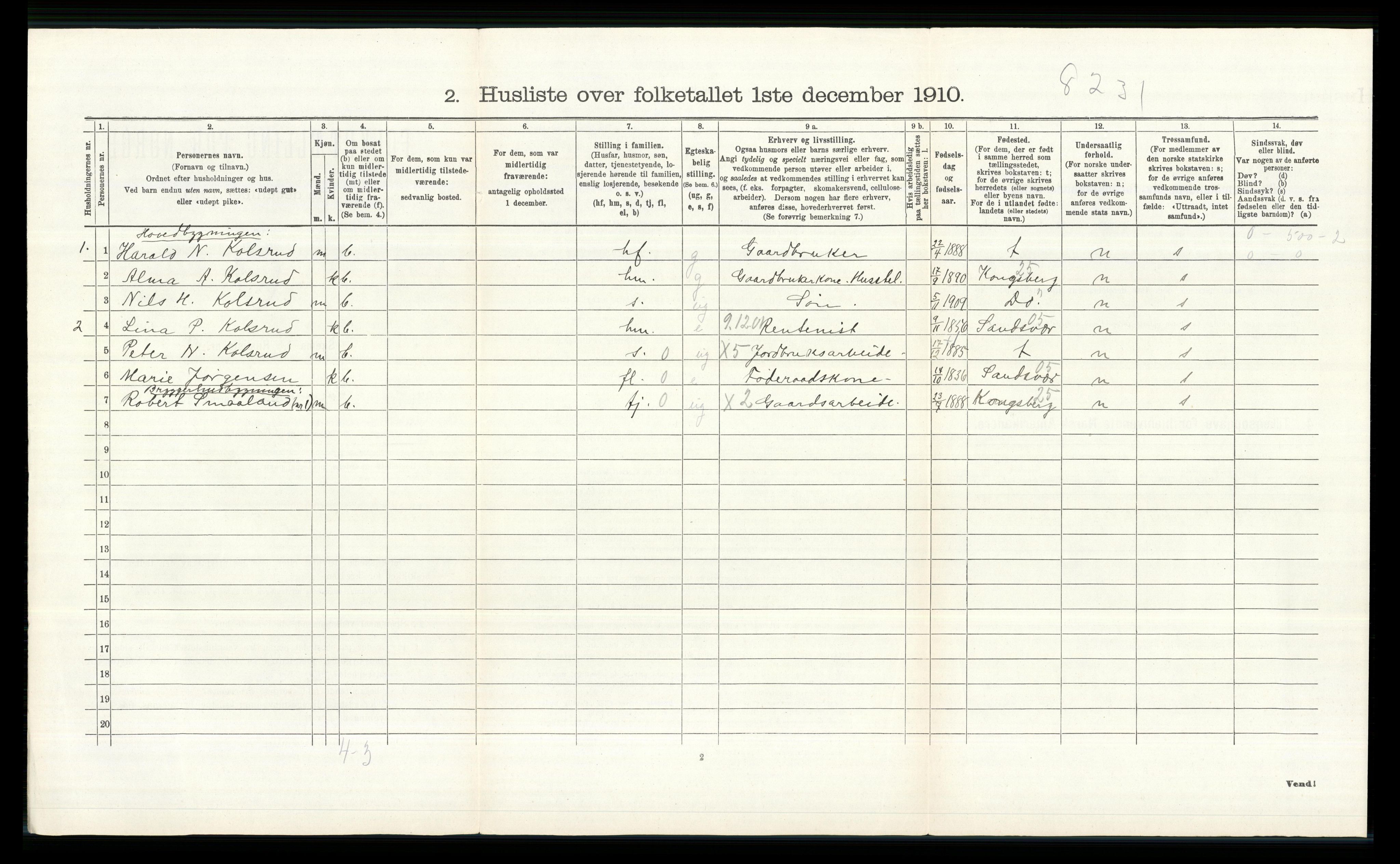 RA, 1910 census for Øvre Eiker, 1910, p. 1178