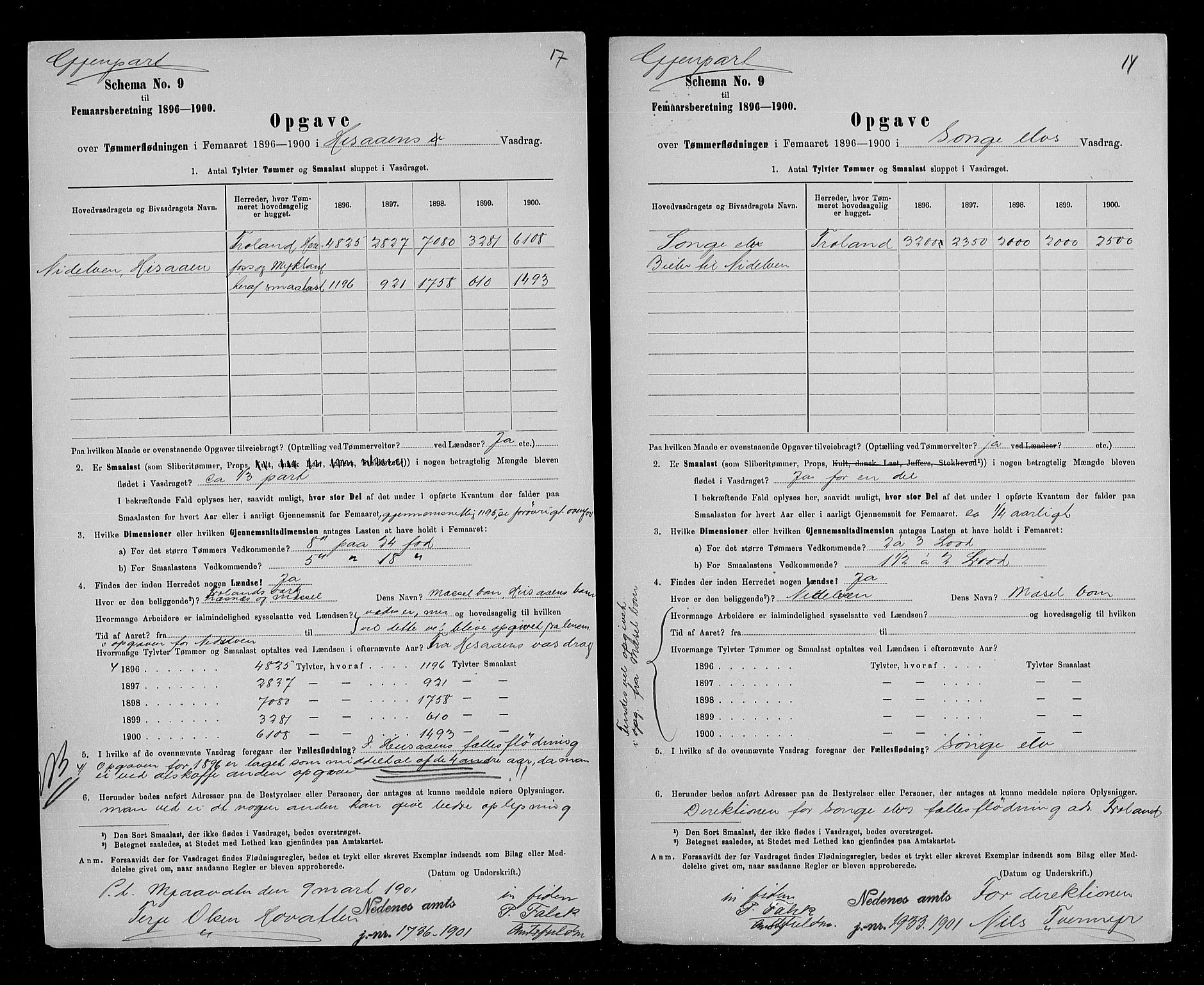 Statistisk sentralbyrå, Næringsøkonomiske emner, Generelt - Amtmennenes femårsberetninger, AV/RA-S-2233/F/Fa/L0092: --, 1896-1900, p. 11