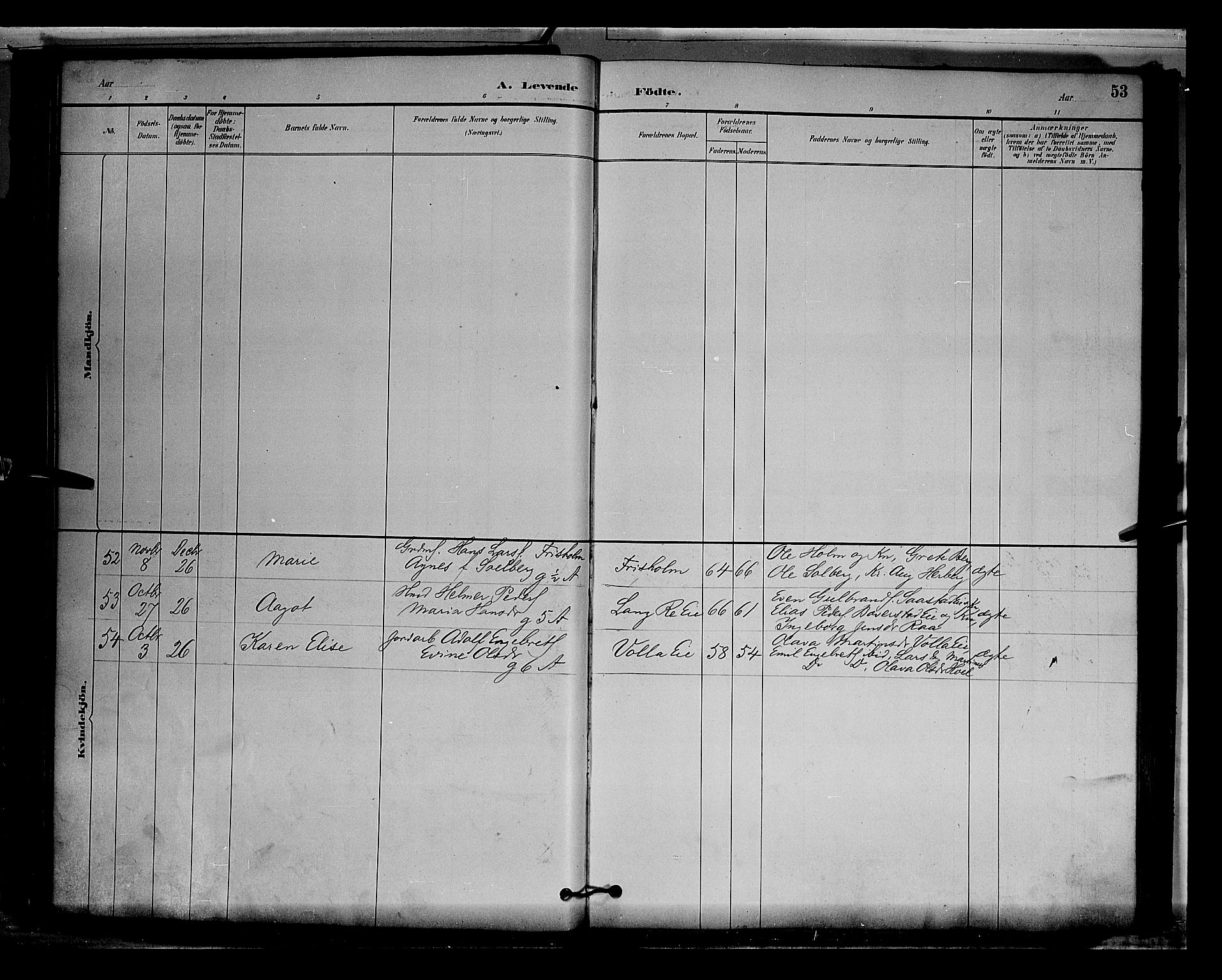 Stange prestekontor, AV/SAH-PREST-002/L/L0009: Parish register (copy) no. 9, 1883-1899, p. 53