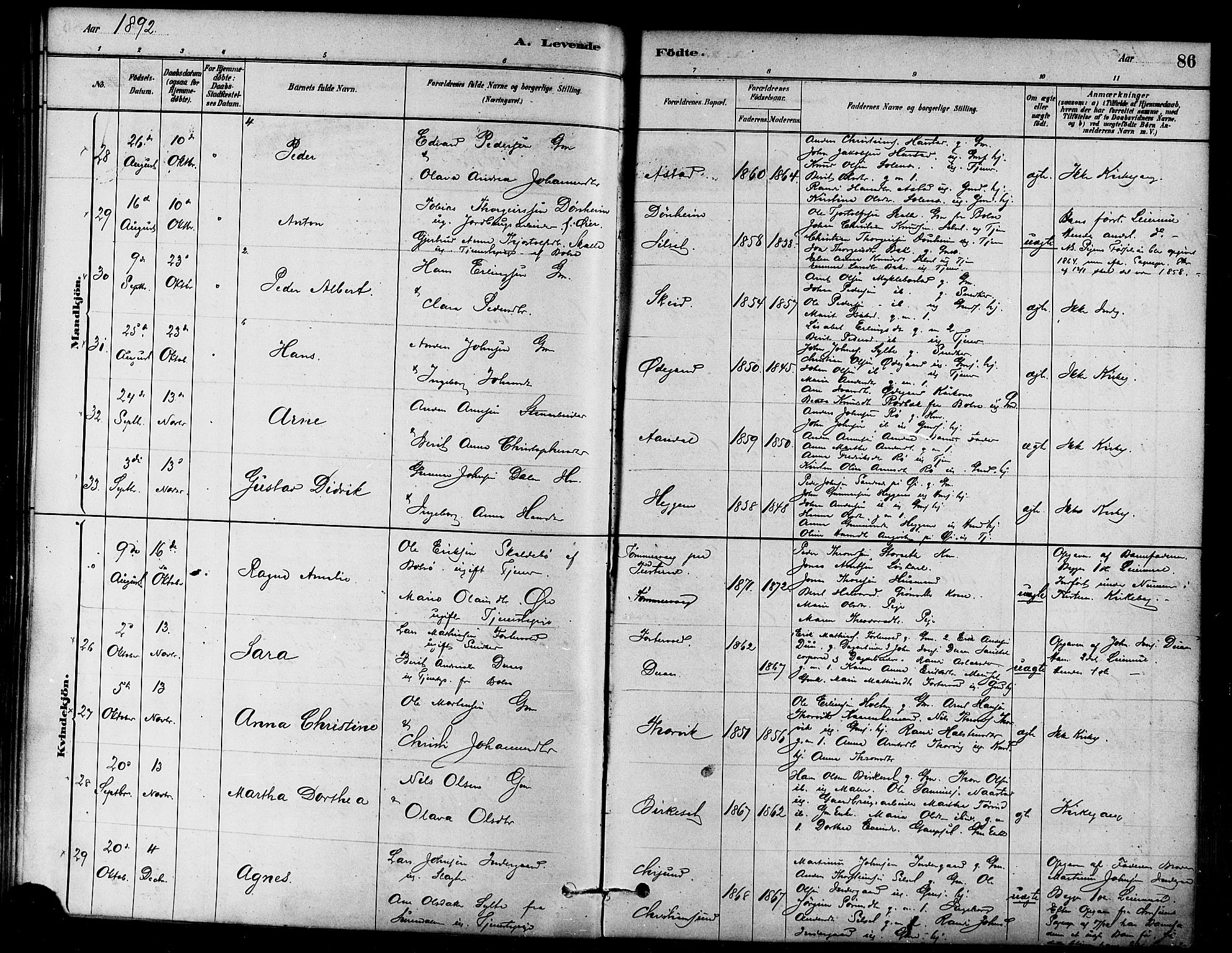 Ministerialprotokoller, klokkerbøker og fødselsregistre - Møre og Romsdal, AV/SAT-A-1454/584/L0967: Parish register (official) no. 584A07, 1879-1894, p. 86