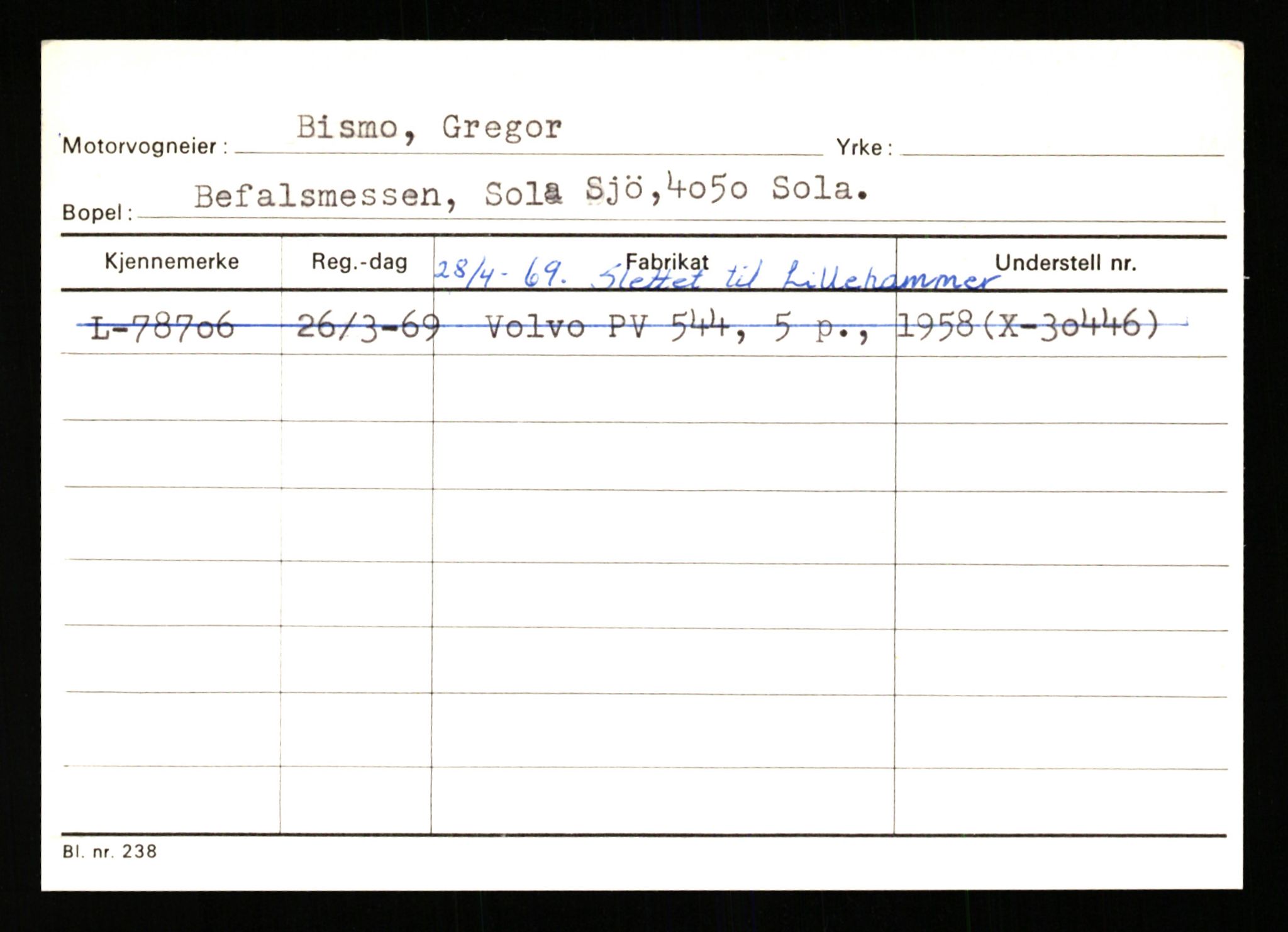 Stavanger trafikkstasjon, AV/SAST-A-101942/0/H/L0003: Bergeland - Bjørns, 1930-1971, p. 1569