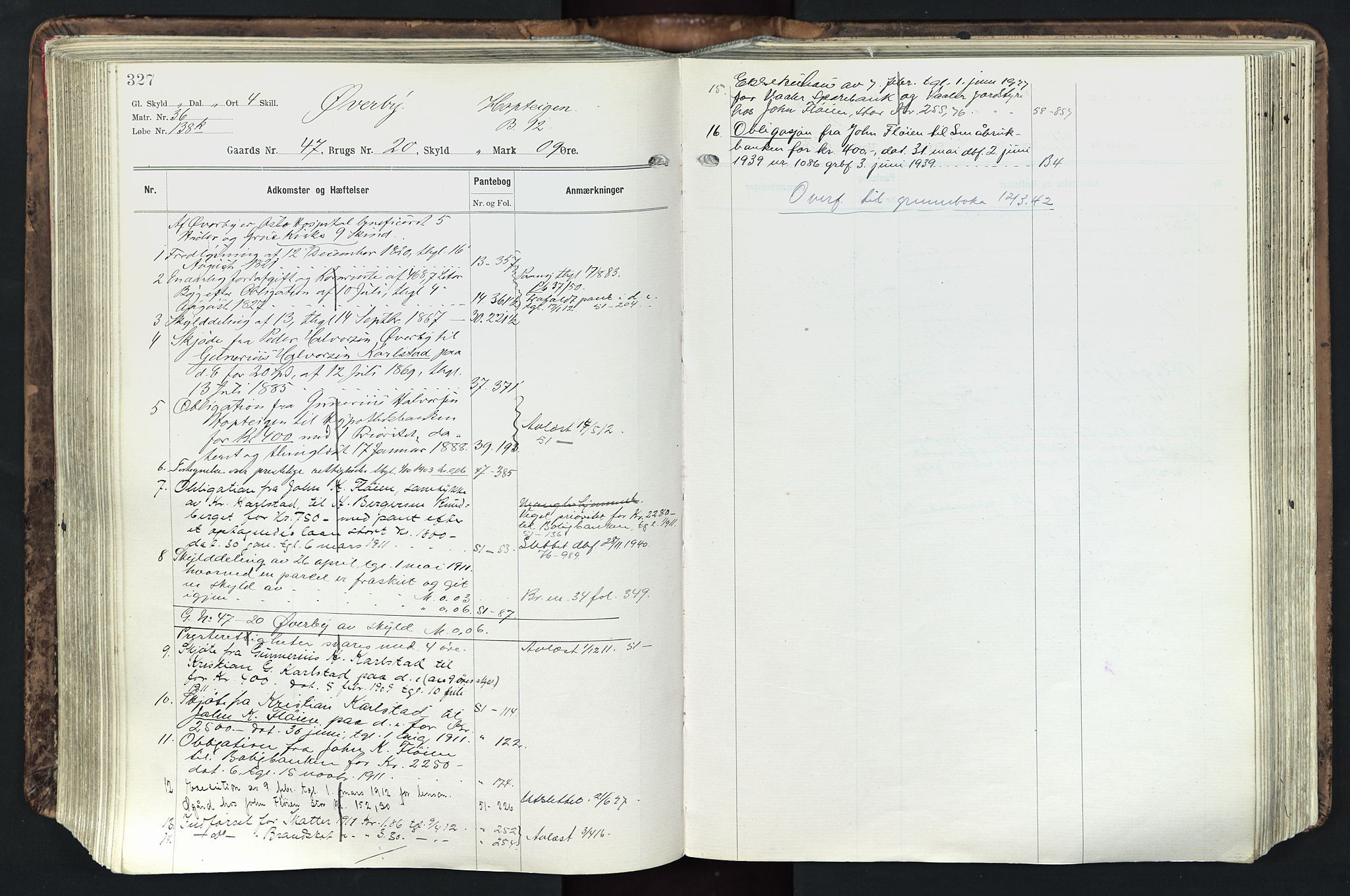 Solør tingrett, AV/SAH-TING-008/H/Ha/Hak/L0003: Mortgage register no. III, 1900-1935, p. 327