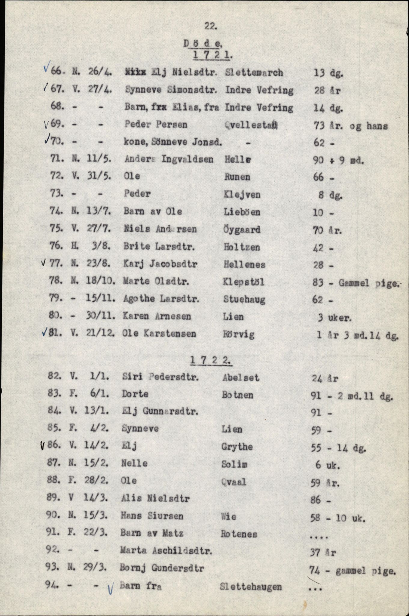 Samling av fulltekstavskrifter, SAB/FULLTEKST/B/14/0006: Førde sokneprestembete, ministerialbok nr. A 1, 1720-1727, p. 23