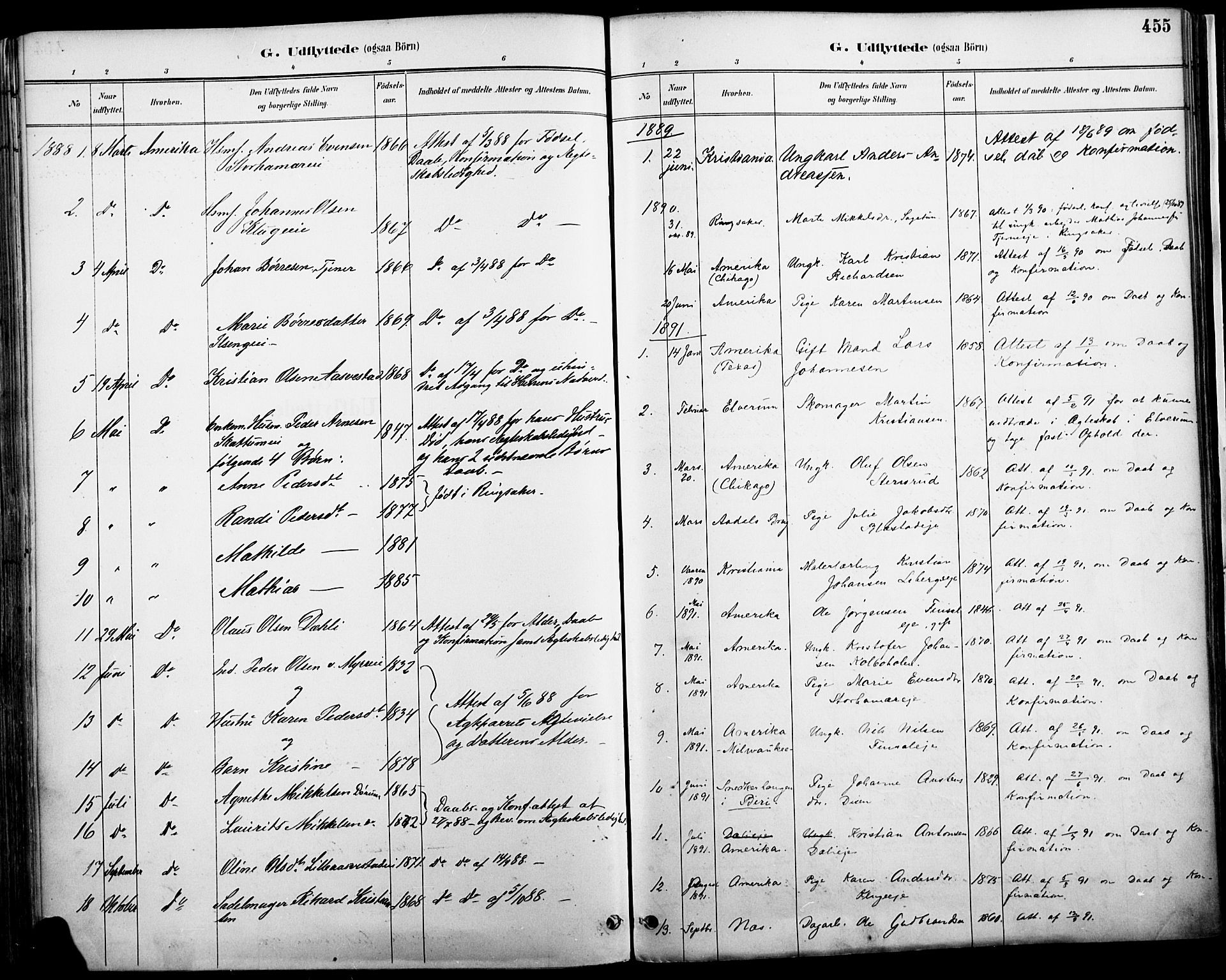 Vang prestekontor, Hedmark, SAH/PREST-008/H/Ha/Haa/L0019A: Parish register (official) no. 19, 1886-1900, p. 455