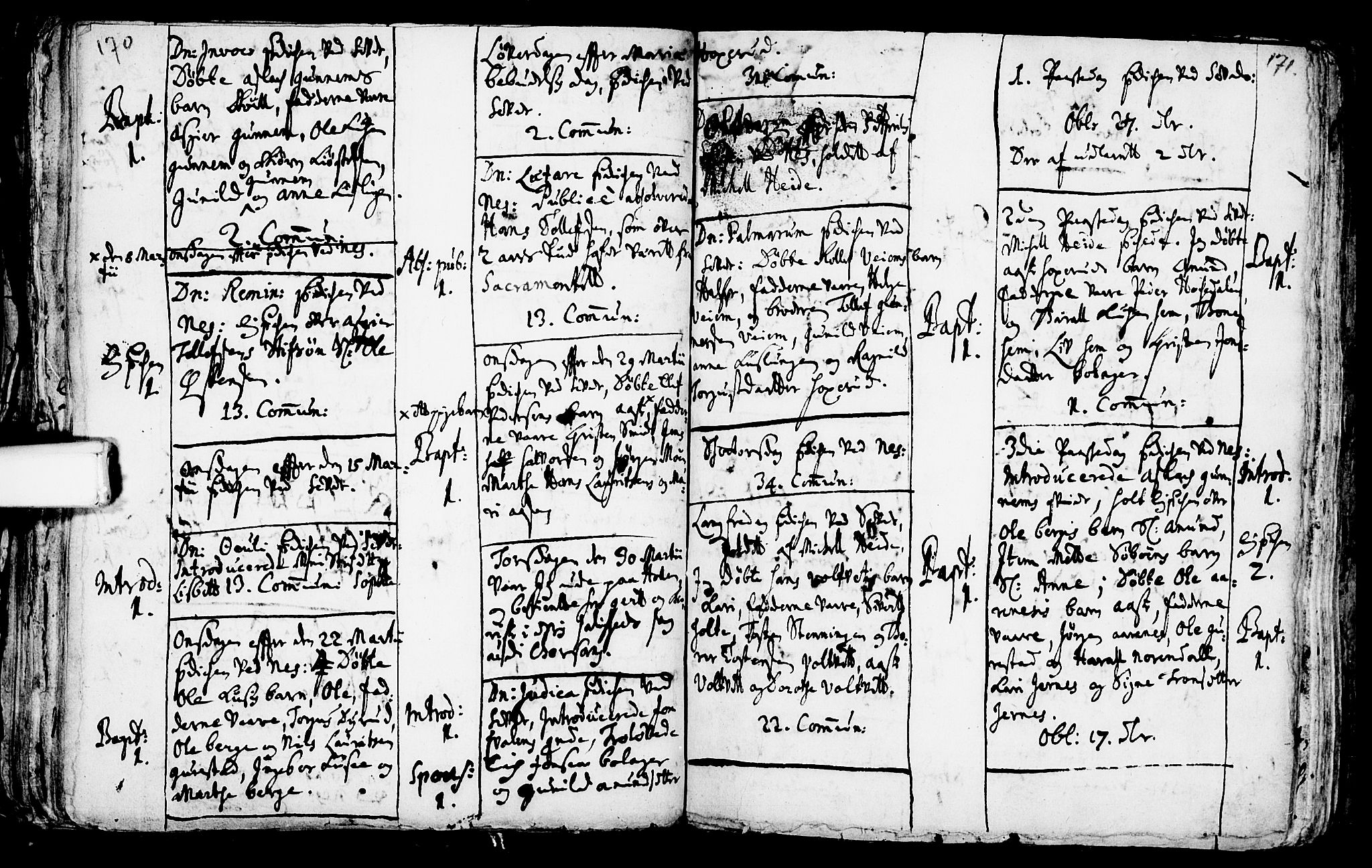 Sauherad kirkebøker, AV/SAKO-A-298/F/Fa/L0002: Parish register (official) no. I 2, 1681-1720, p. 170-171
